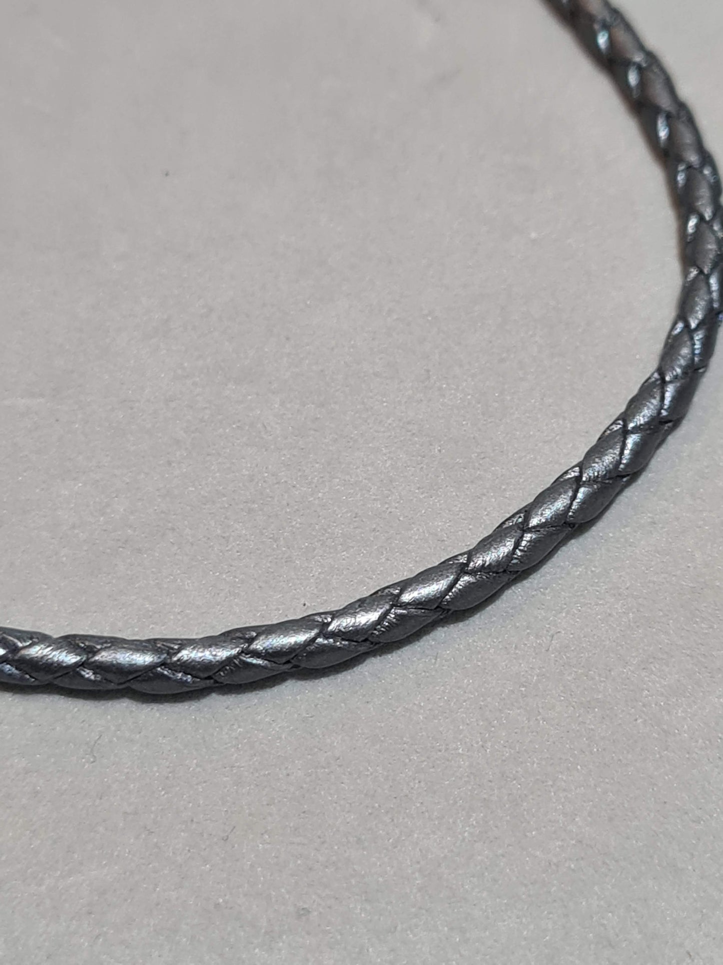Genuine Pandora Silver Metallic Space Grey Double Leather New Style Clasp LARGE