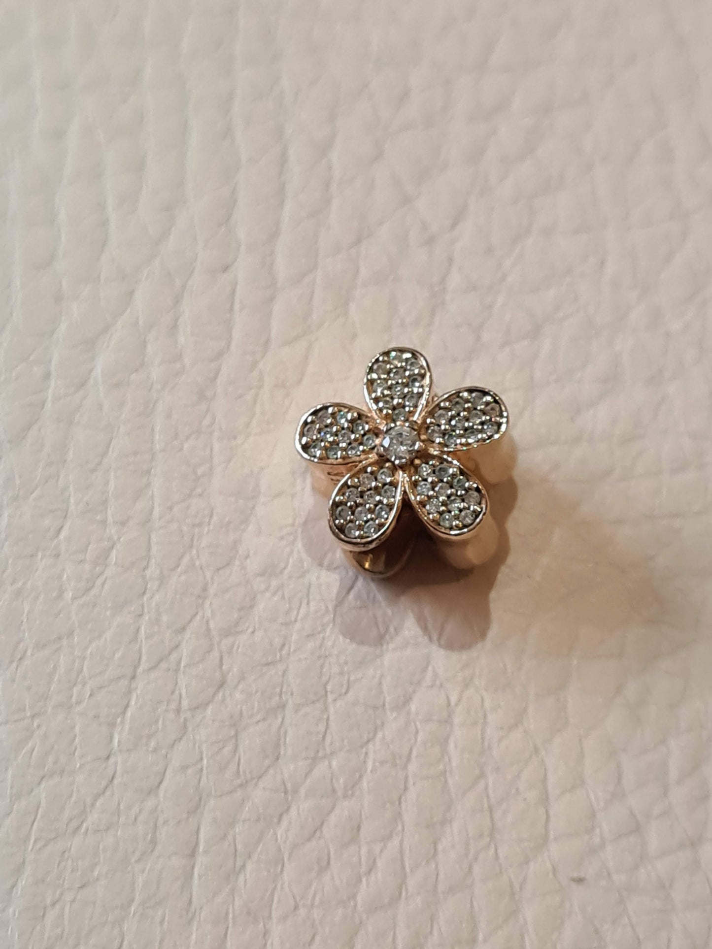 Genuine Pandora Rose Gold Pave Daisy Charm Clear Cz