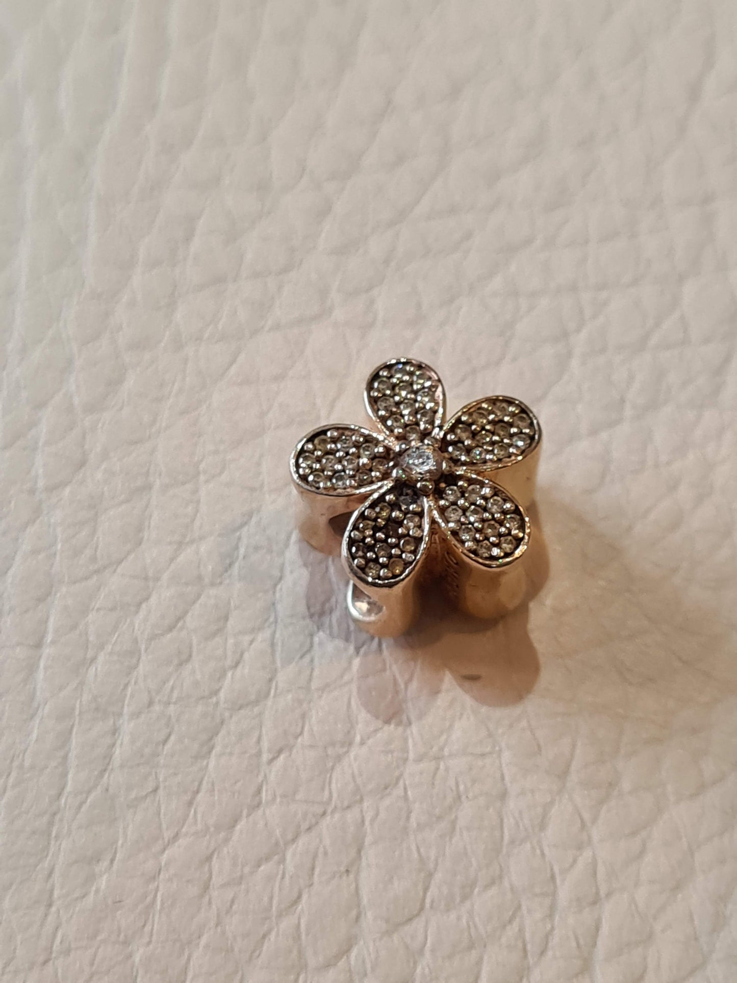 Genuine Pandora Rose Gold Pave Daisy Charm Clear Cz