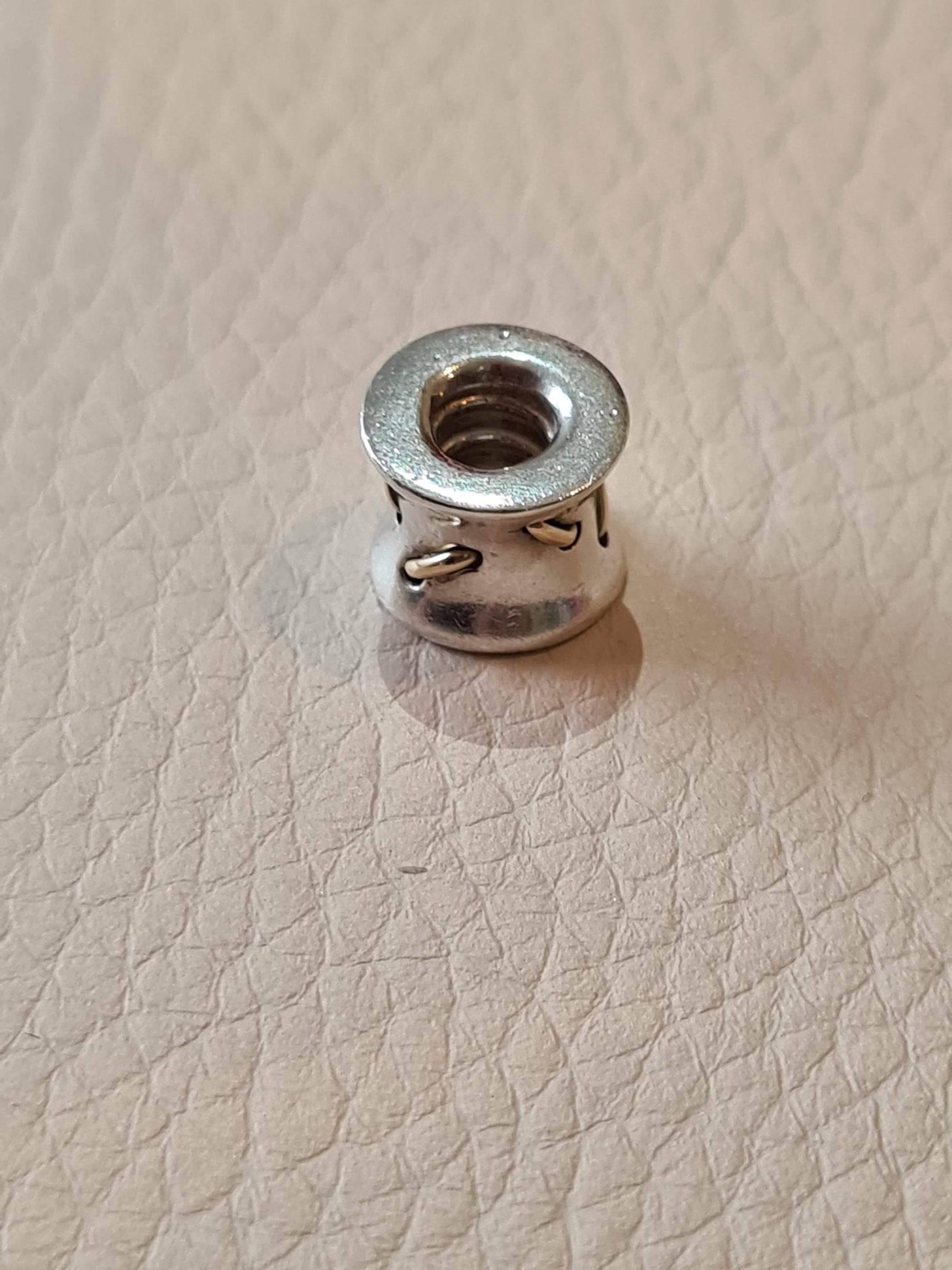 Genuine Pandora Two Tone Rare Stitches Charm
