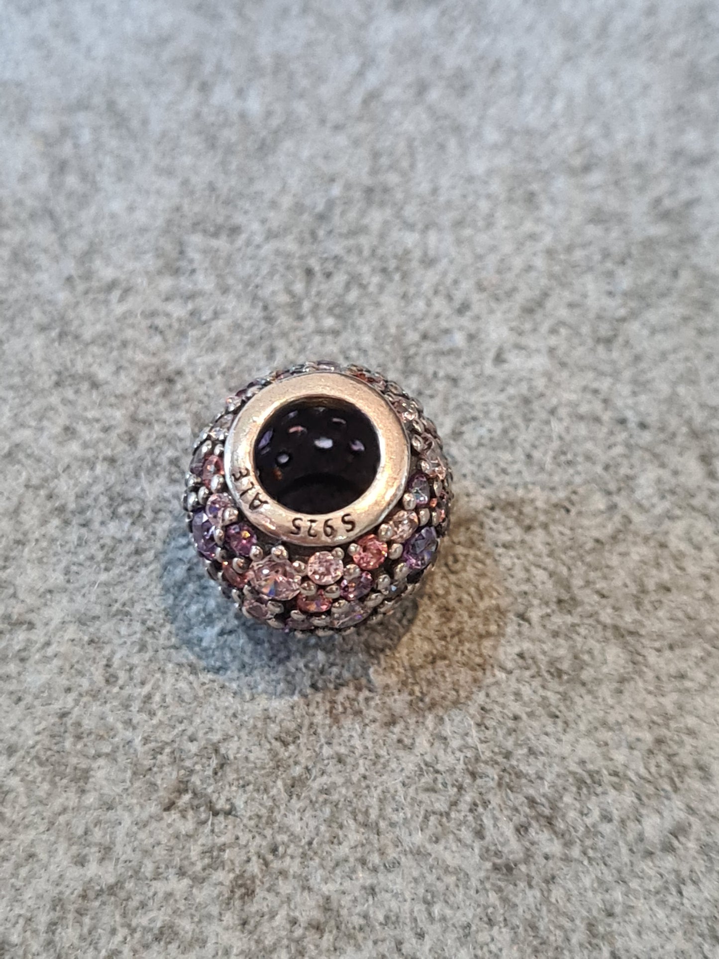 Genuine Pandora Pink and Purple Pave Ball