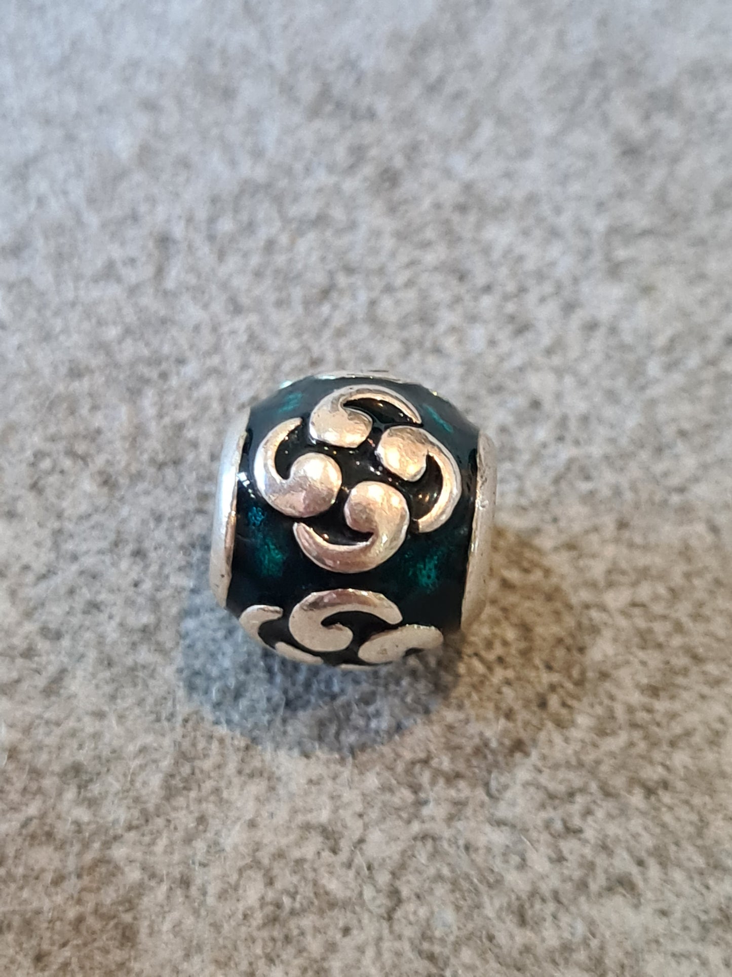 Genuine Pandora Green Enamel Celtic Cross Charm