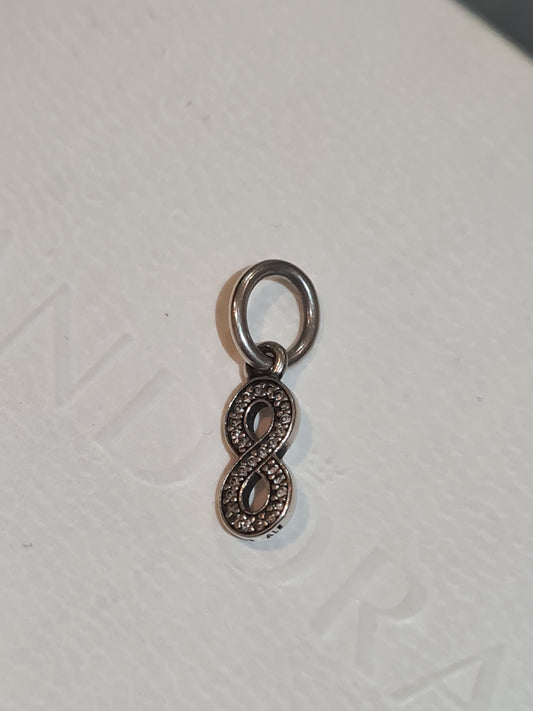Genuine Pandora Infinity Pave Dangle Symbol Charm