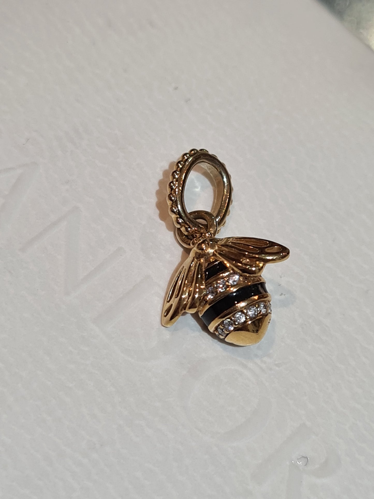 Genuine Pandora Silver OR Shine 18k Gold Plated Queen Bee Pendant