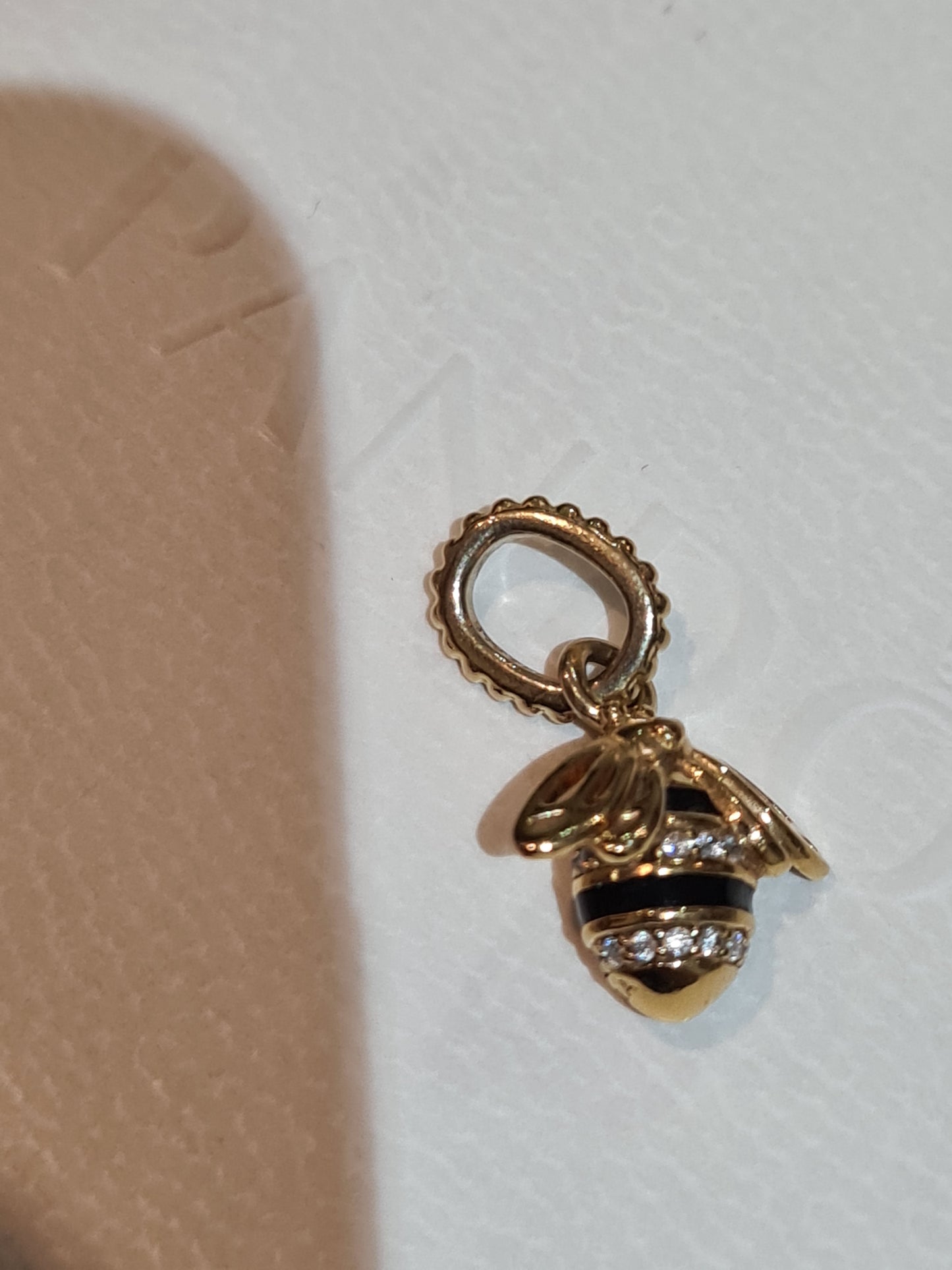 Genuine Pandora Silver OR Shine 18k Gold Plated Queen Bee Pendant