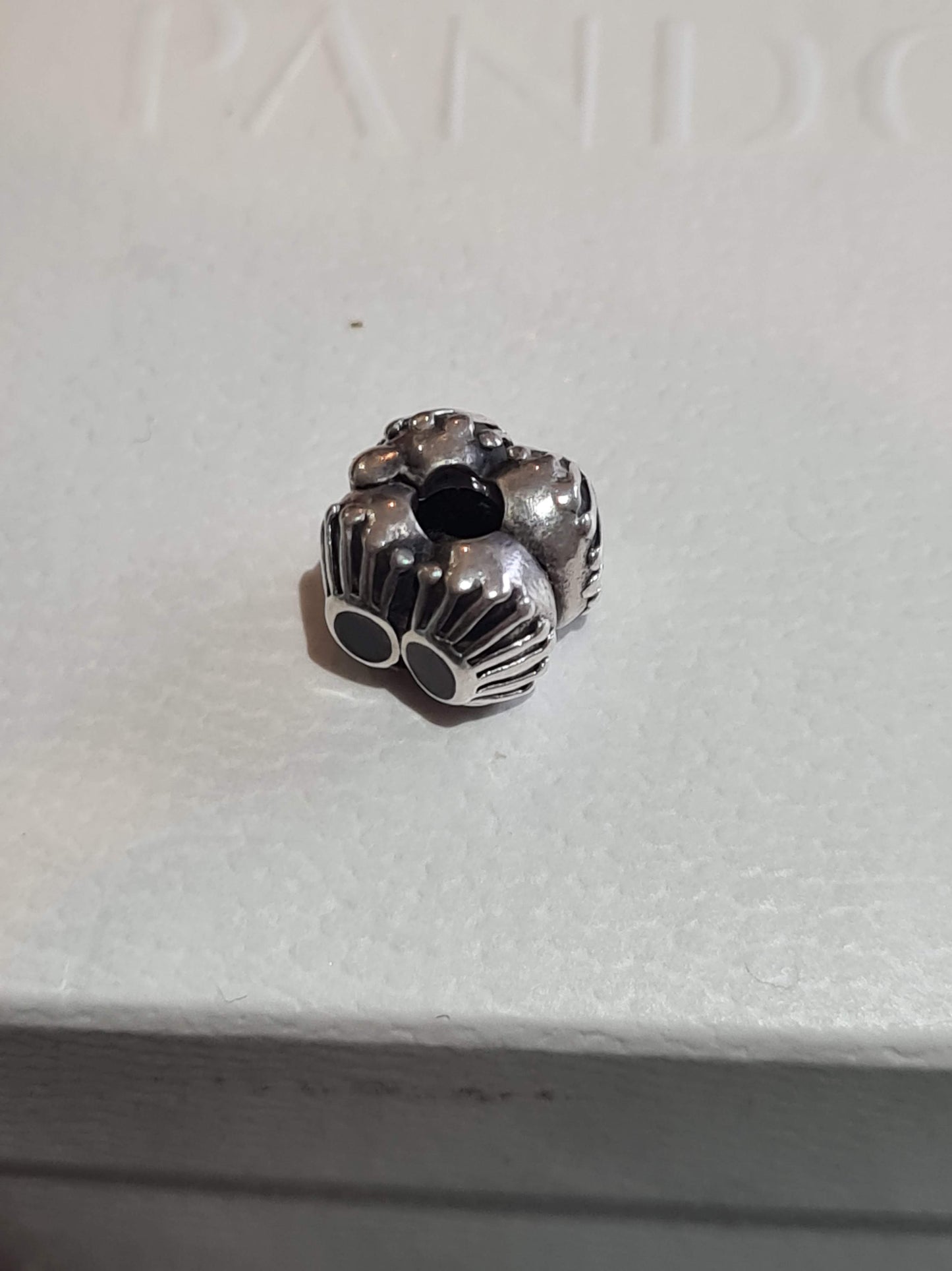 Genuine Pandora Black OR Grey Oyster Shell Onyx Clips Rare Retired
