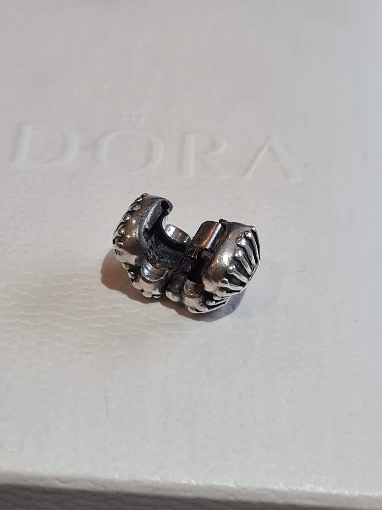 Genuine Pandora Black OR Grey Oyster Shell Onyx Clips Rare Retired