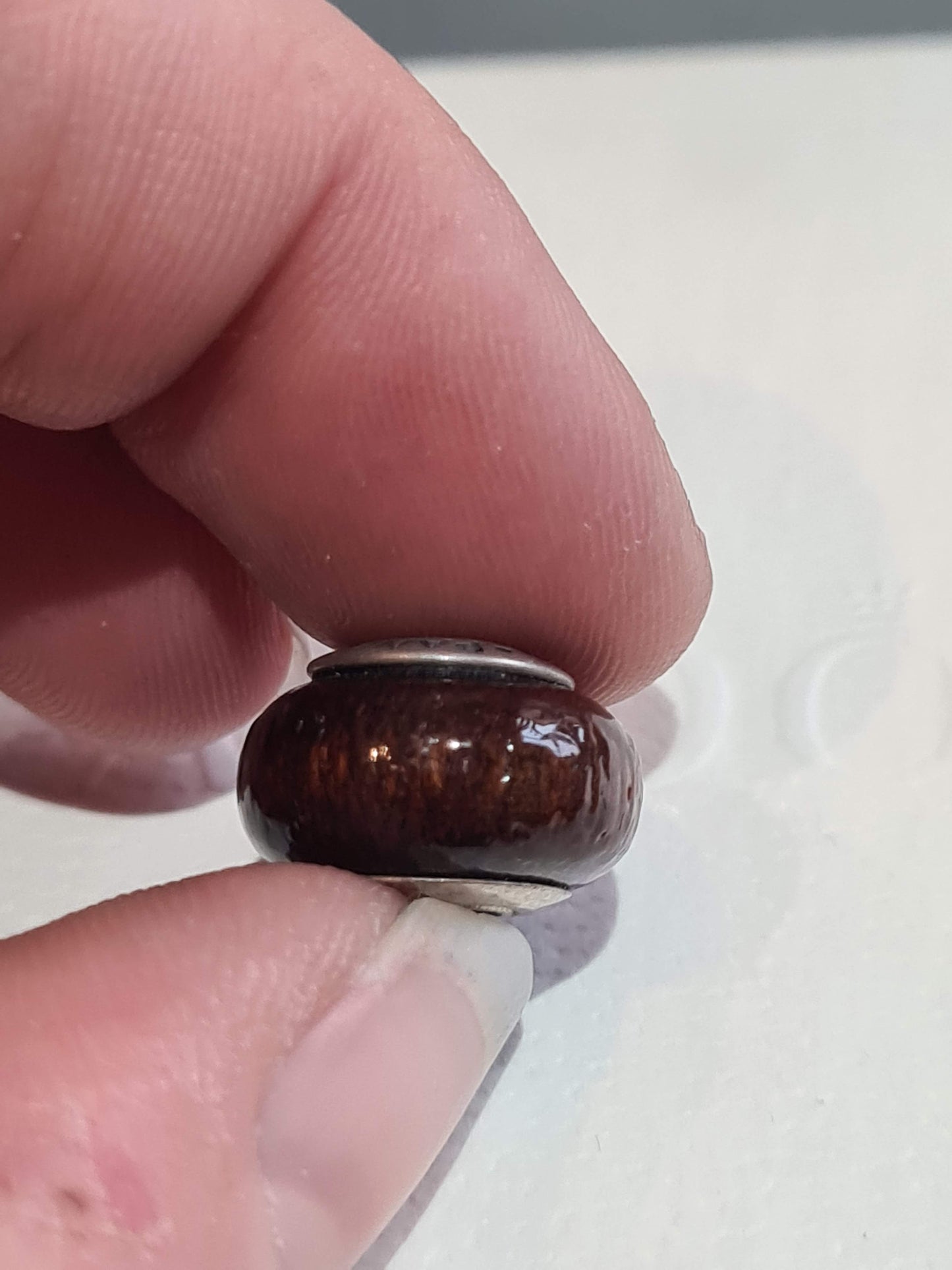 Genuine Pandora Dark Wood Murano Charm Rare