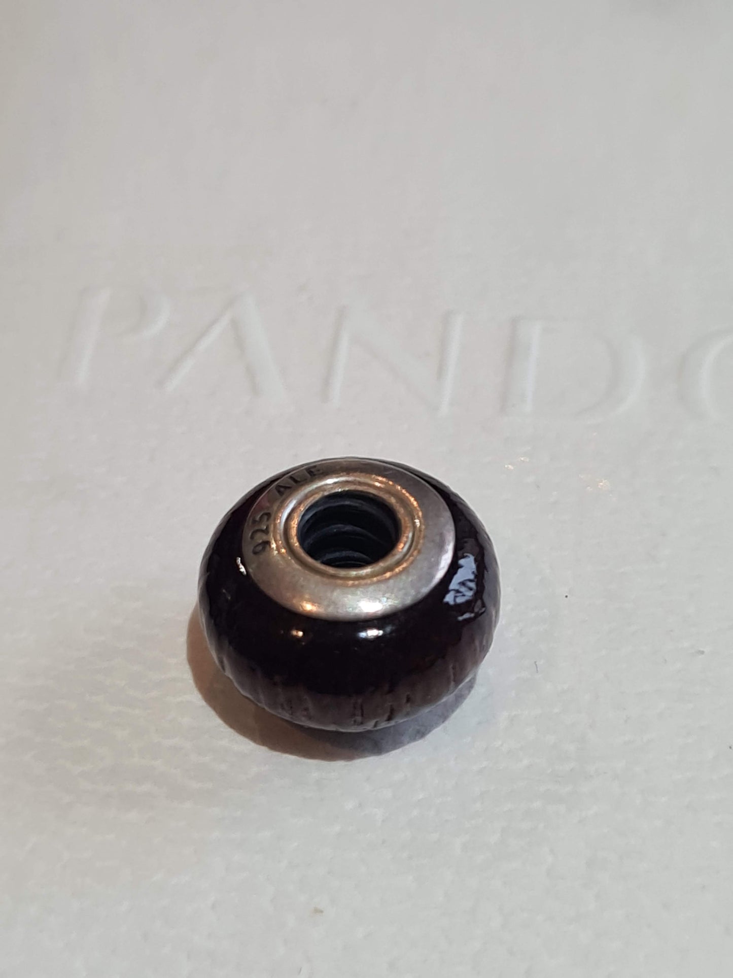 Genuine Pandora Dark Wood Murano Charm Rare