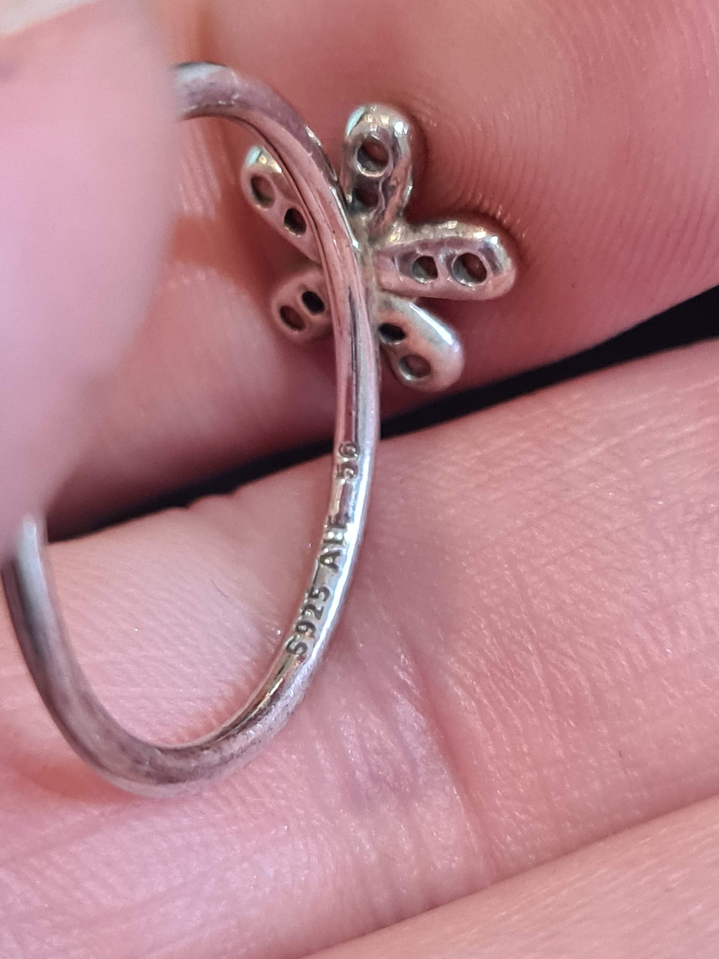 Genuine Pandora Pave Daisy Ring Size 52
