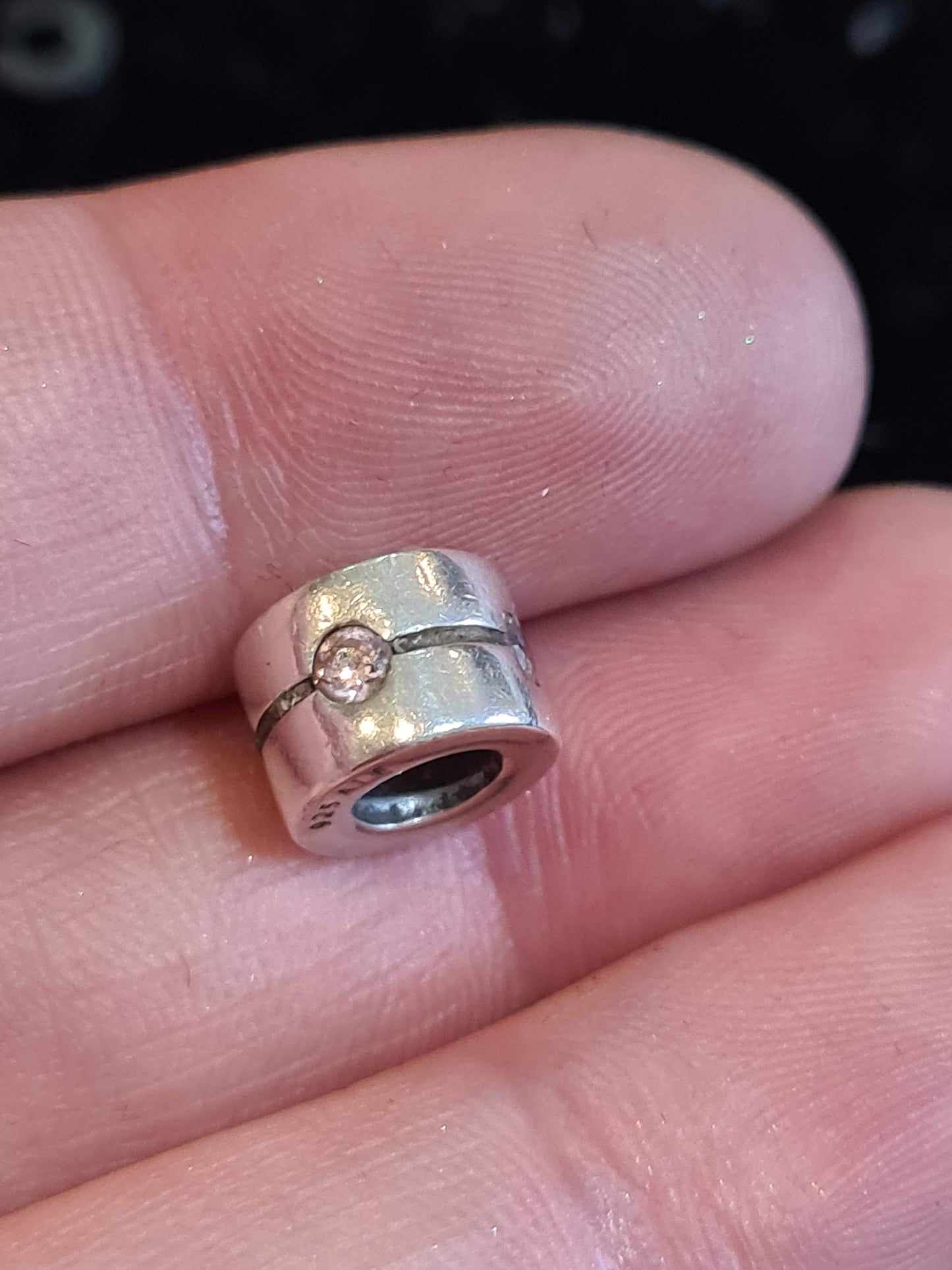 Genuine Pandora Pink/ Clear Cz Retired Charm