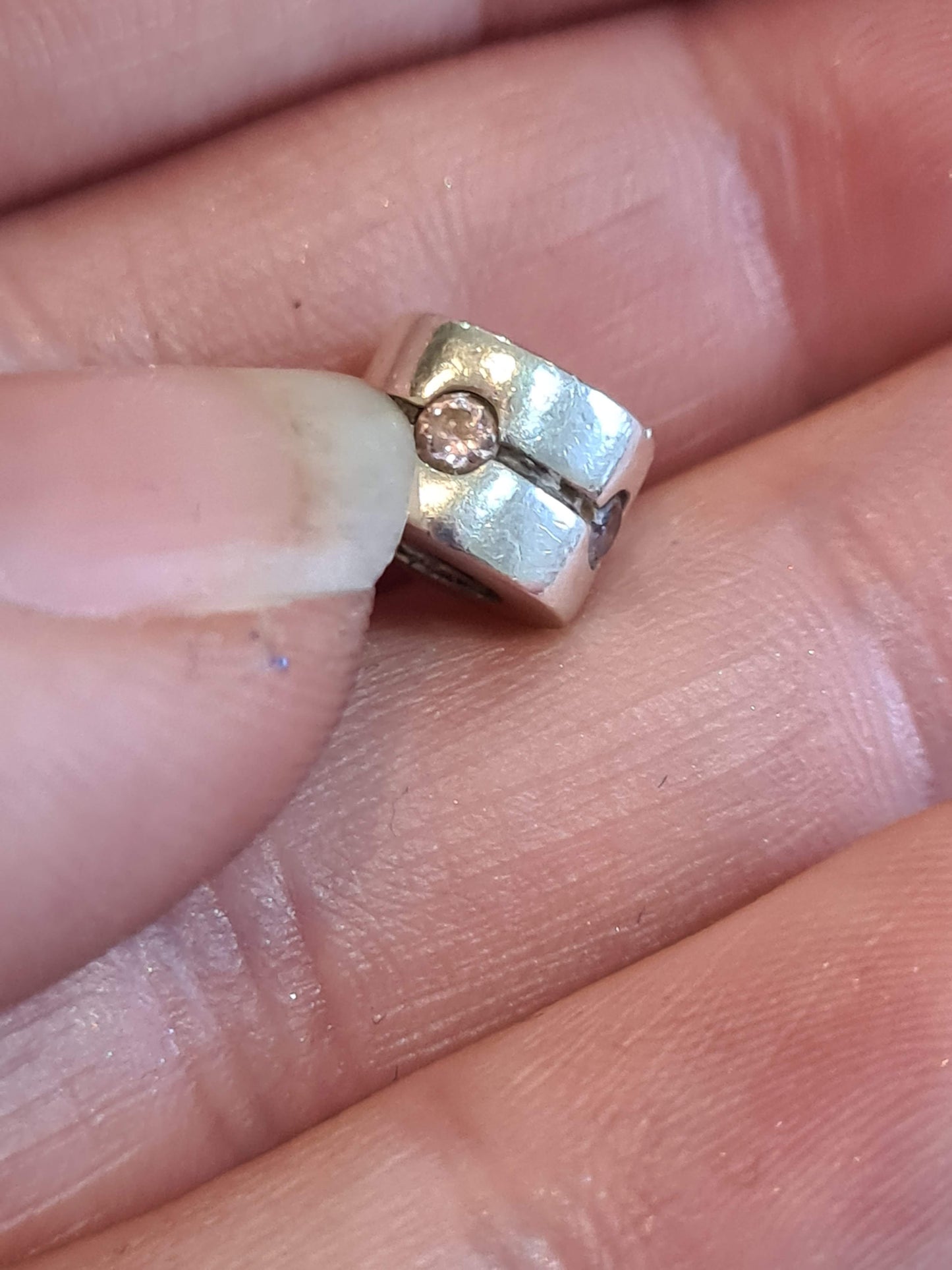 Genuine Pandora Pink/ Clear Cz Retired Charm