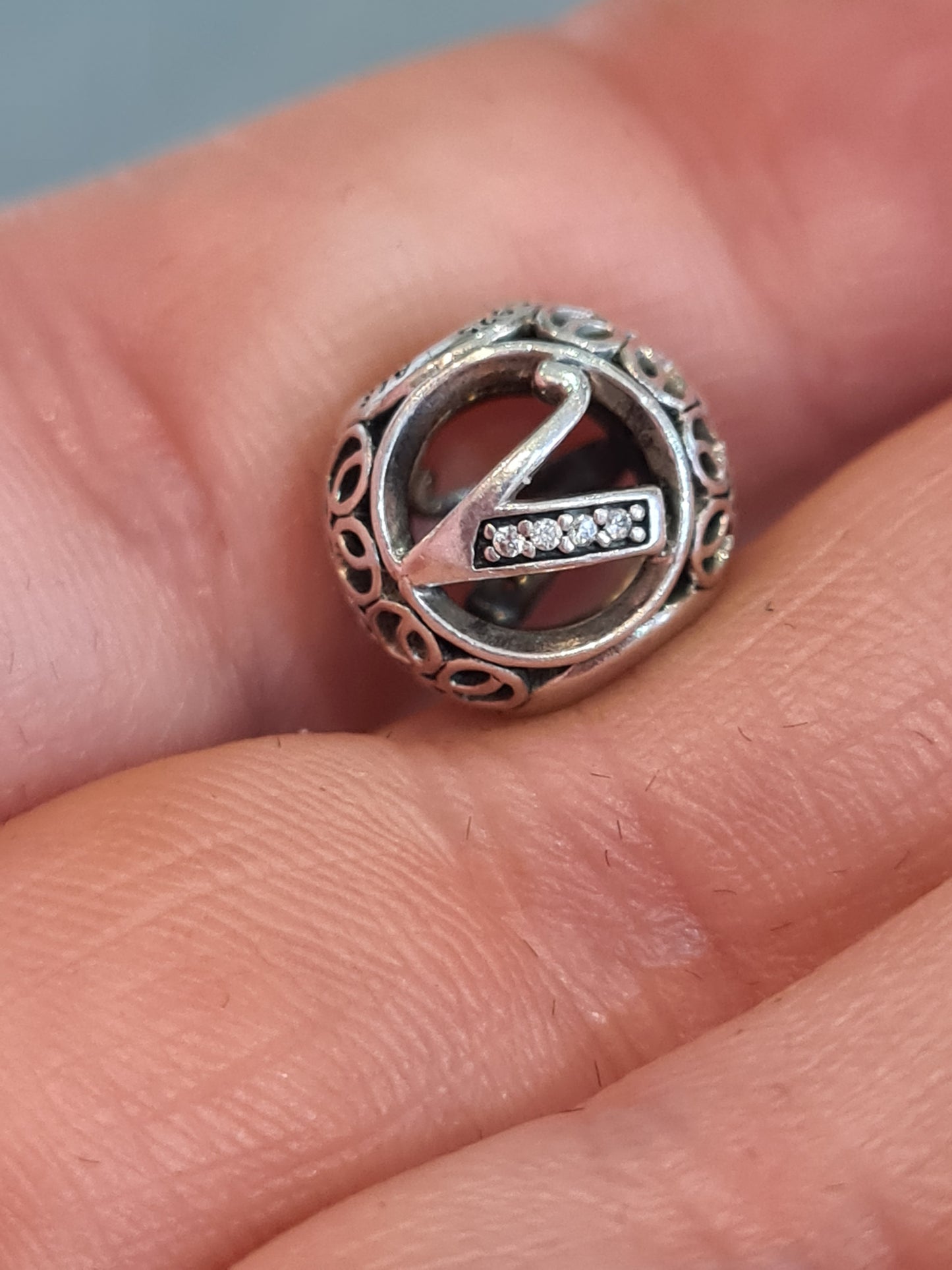 Genuine Pandora Vintage Letter V Charm