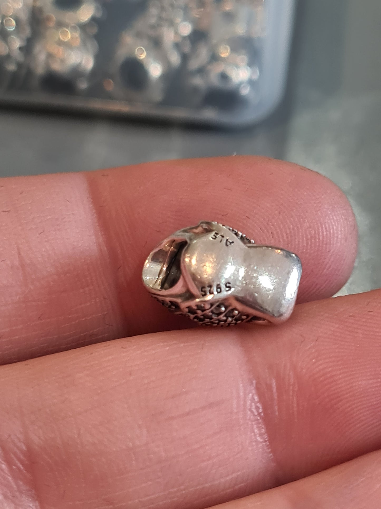 Genuine Pandora Pave Clear Stone Swan Charm