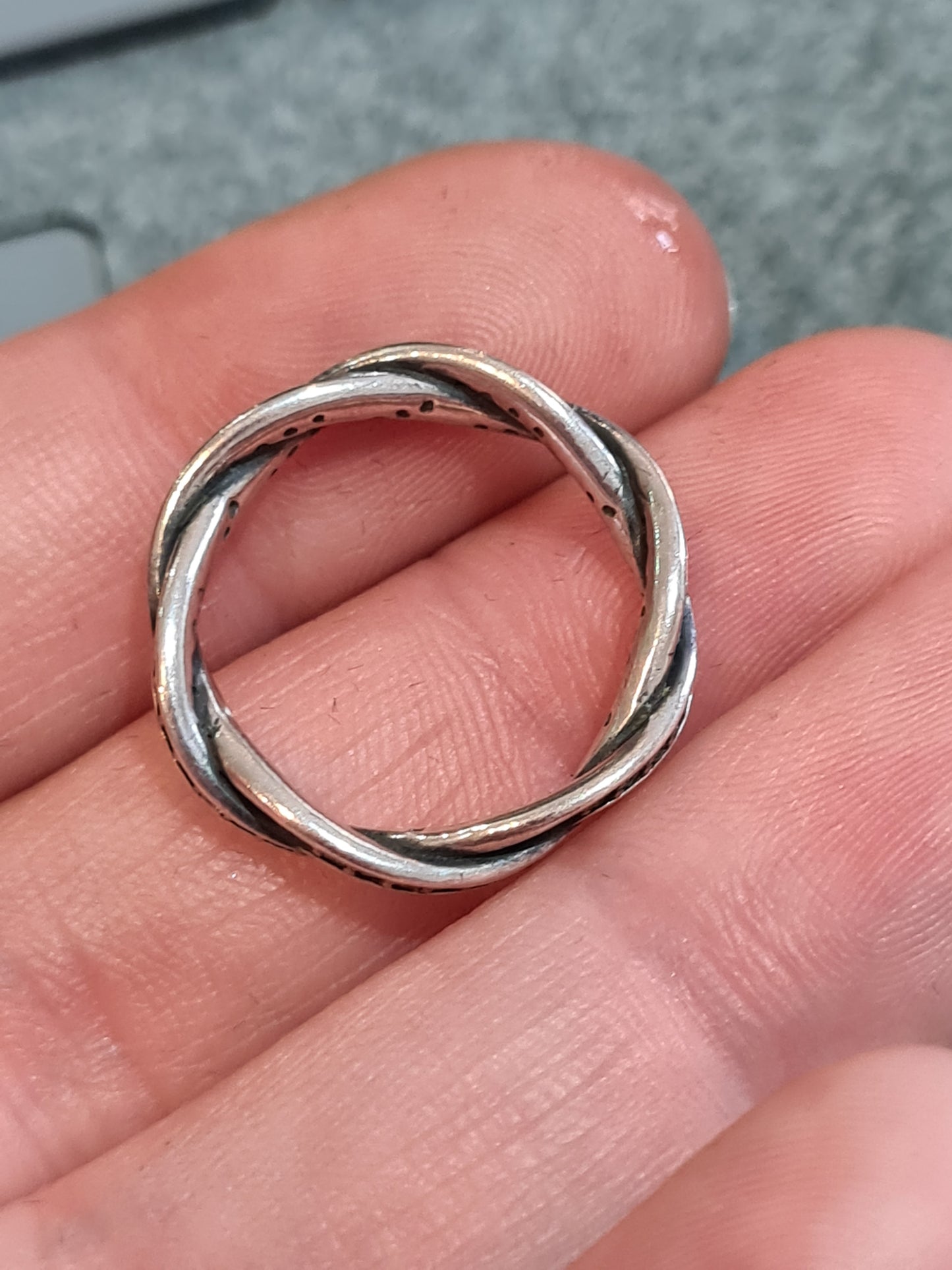 Genuine Pandora Twist Pave Clear Stone Ring Size ..