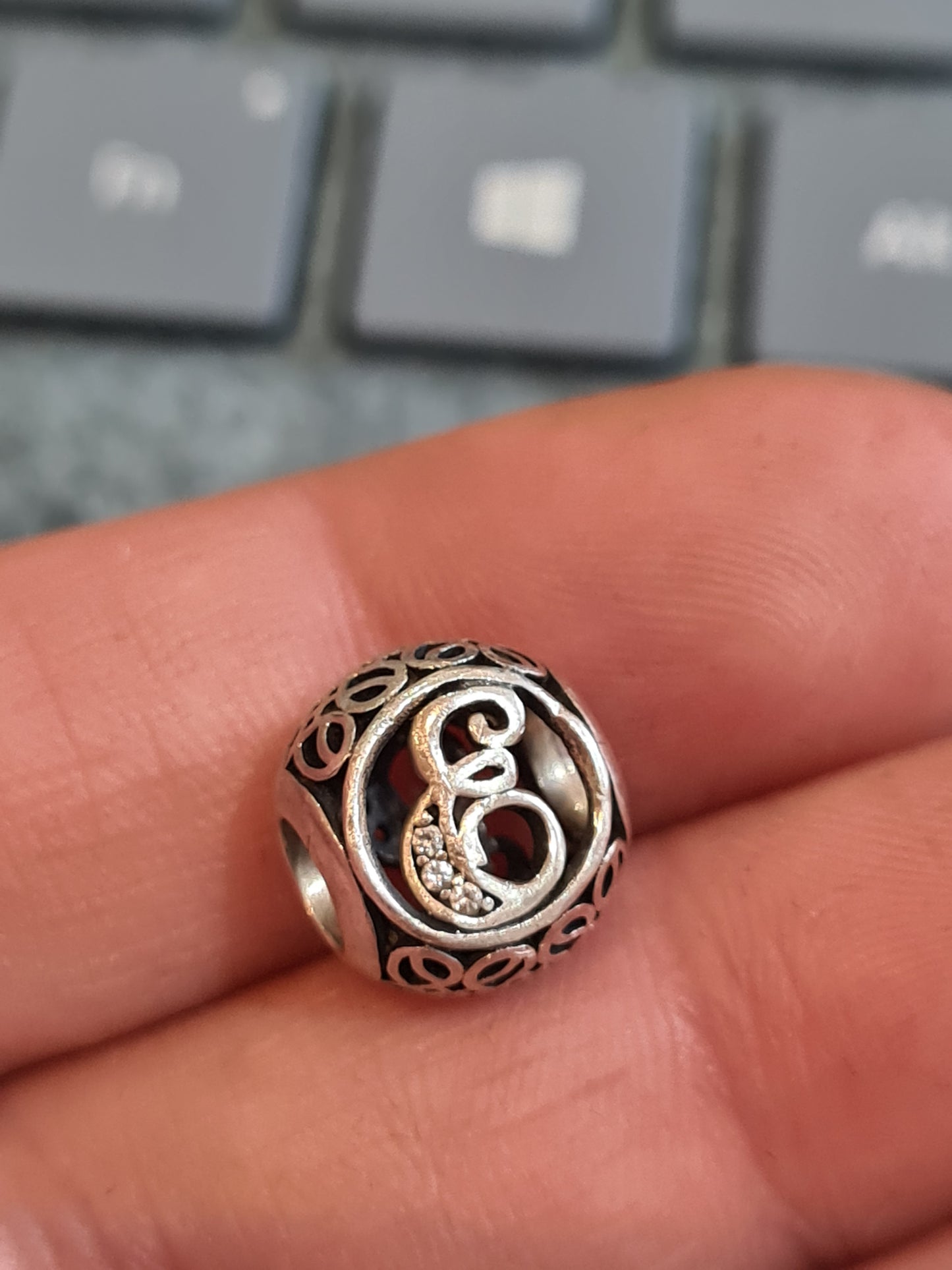Genuine Pandora Vintage Letter E Initial Charm