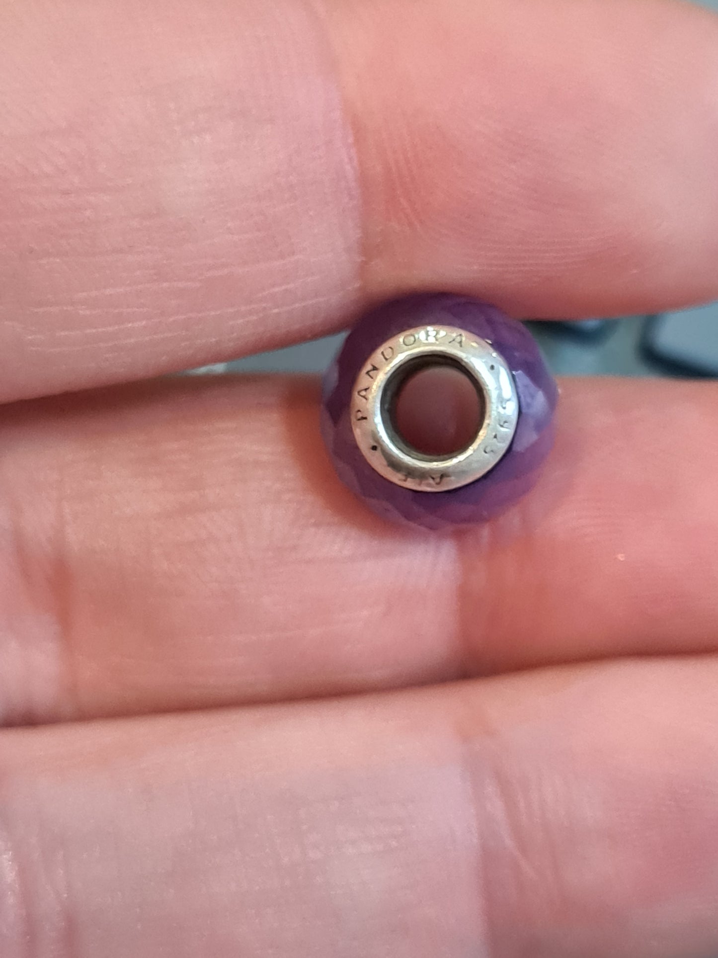 Genuine Pandora Petite Facet Murano In Purple
