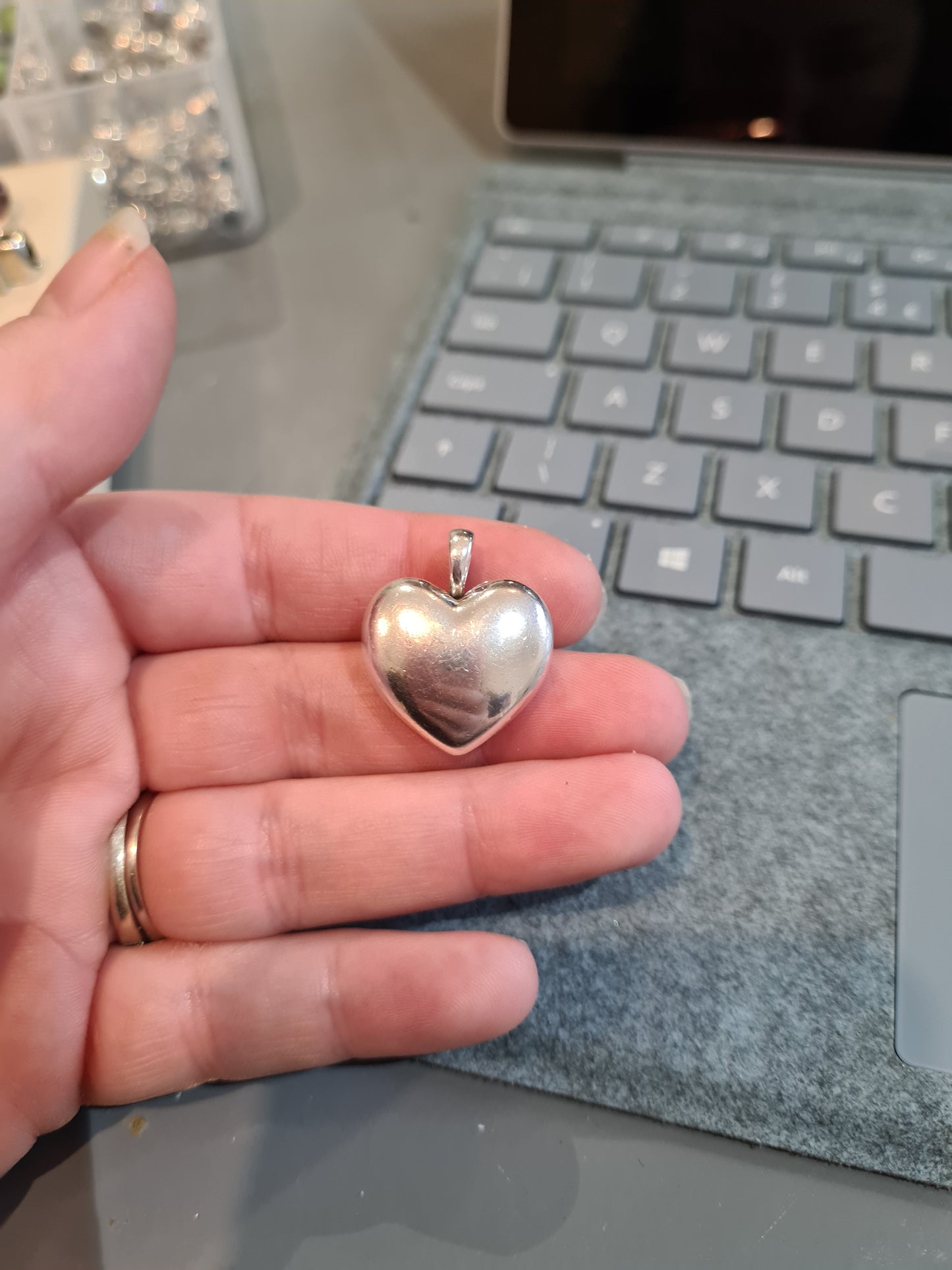Genuine Pandora Silver Heart Locket Necklace Heavy, Retired and Hard to Find WITH 90cm CHAIN