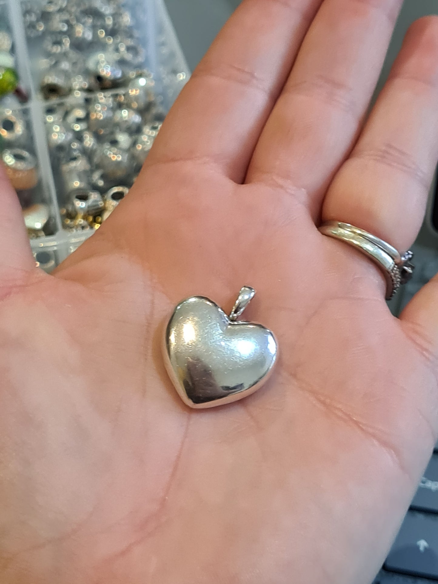 Genuine Pandora Silver Heart Locket Necklace Heavy, Retired and Hard to Find