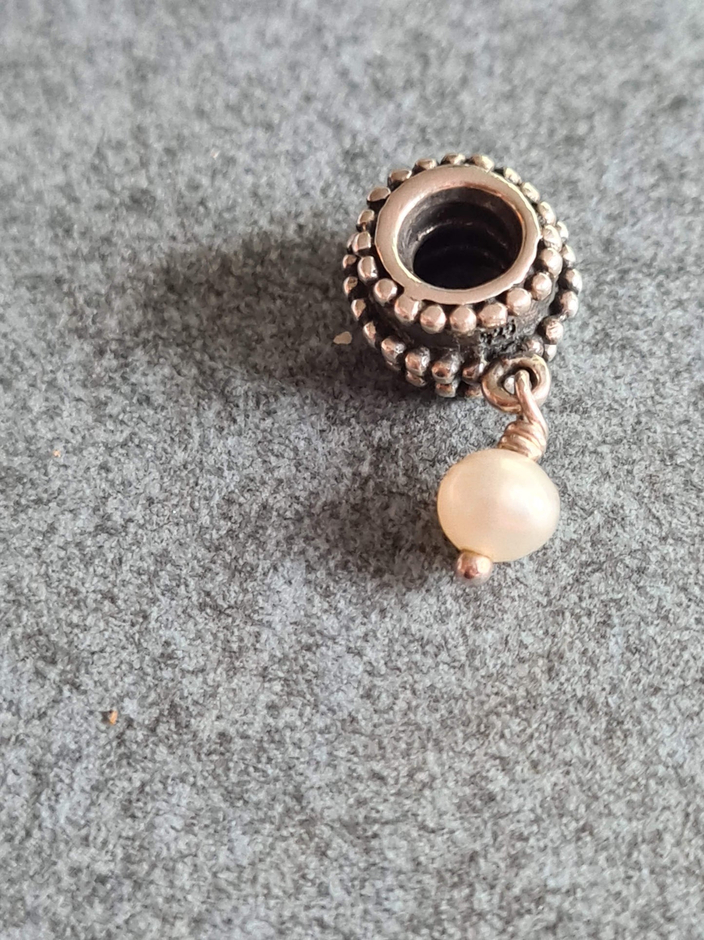 Genuine Pandora Clear Pearl Retired Droplet Charm