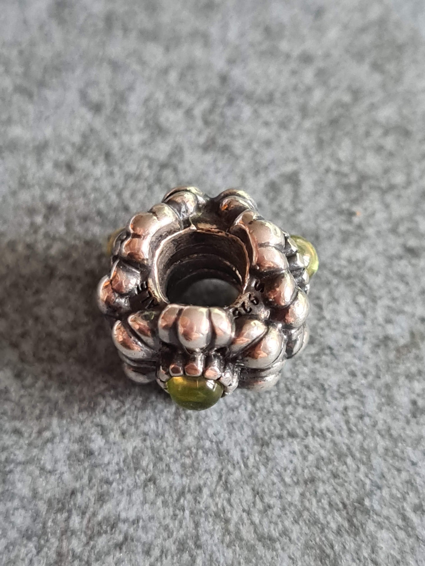 Genuine Pandora Peridot august Birthday Bloom Birthstone Charm flower