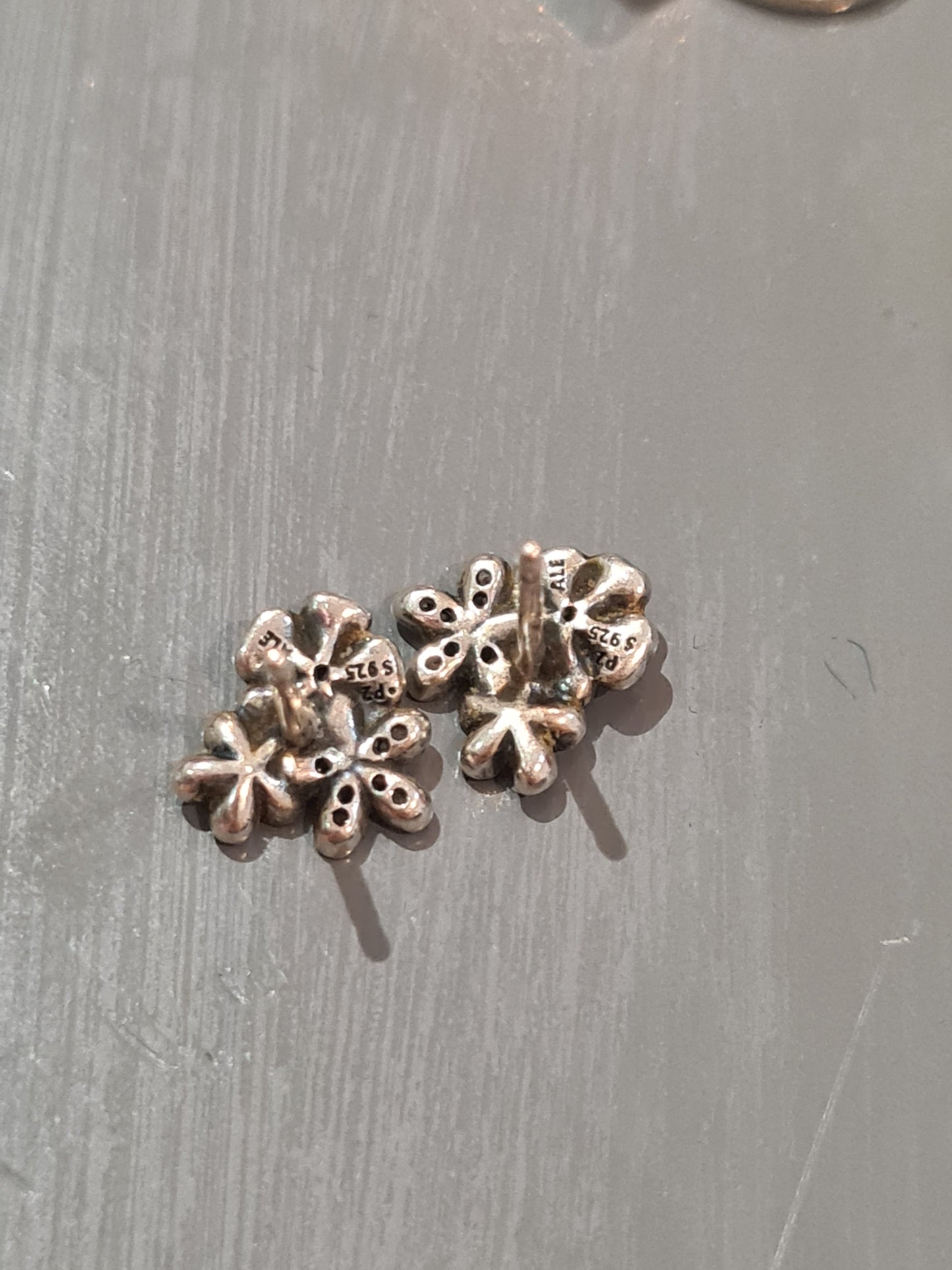 Genuine Pandora Poetic Bloom Enamel Flower Pink Earrings