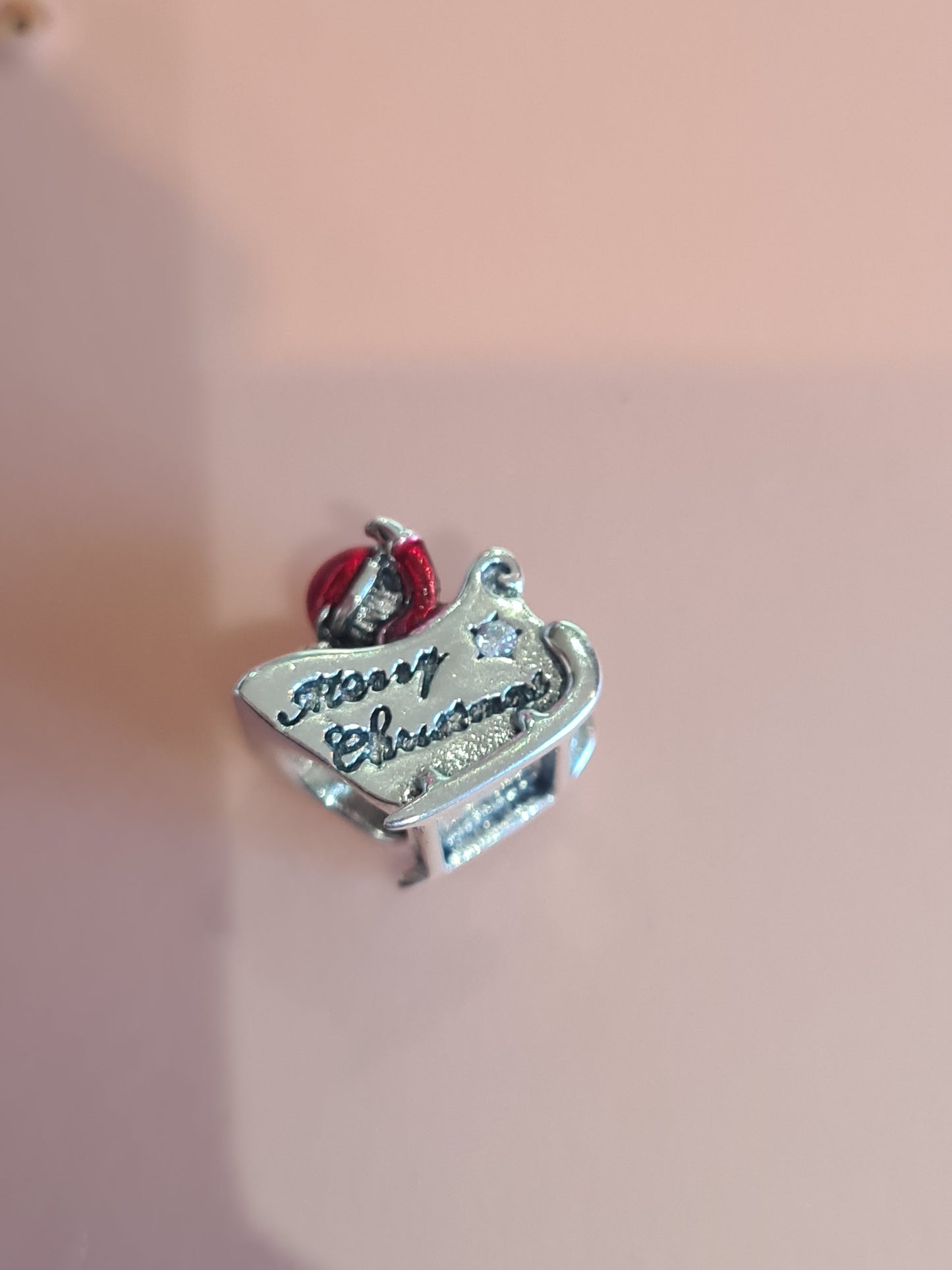 Santa in his Sleigh Enamel Christmas Charm