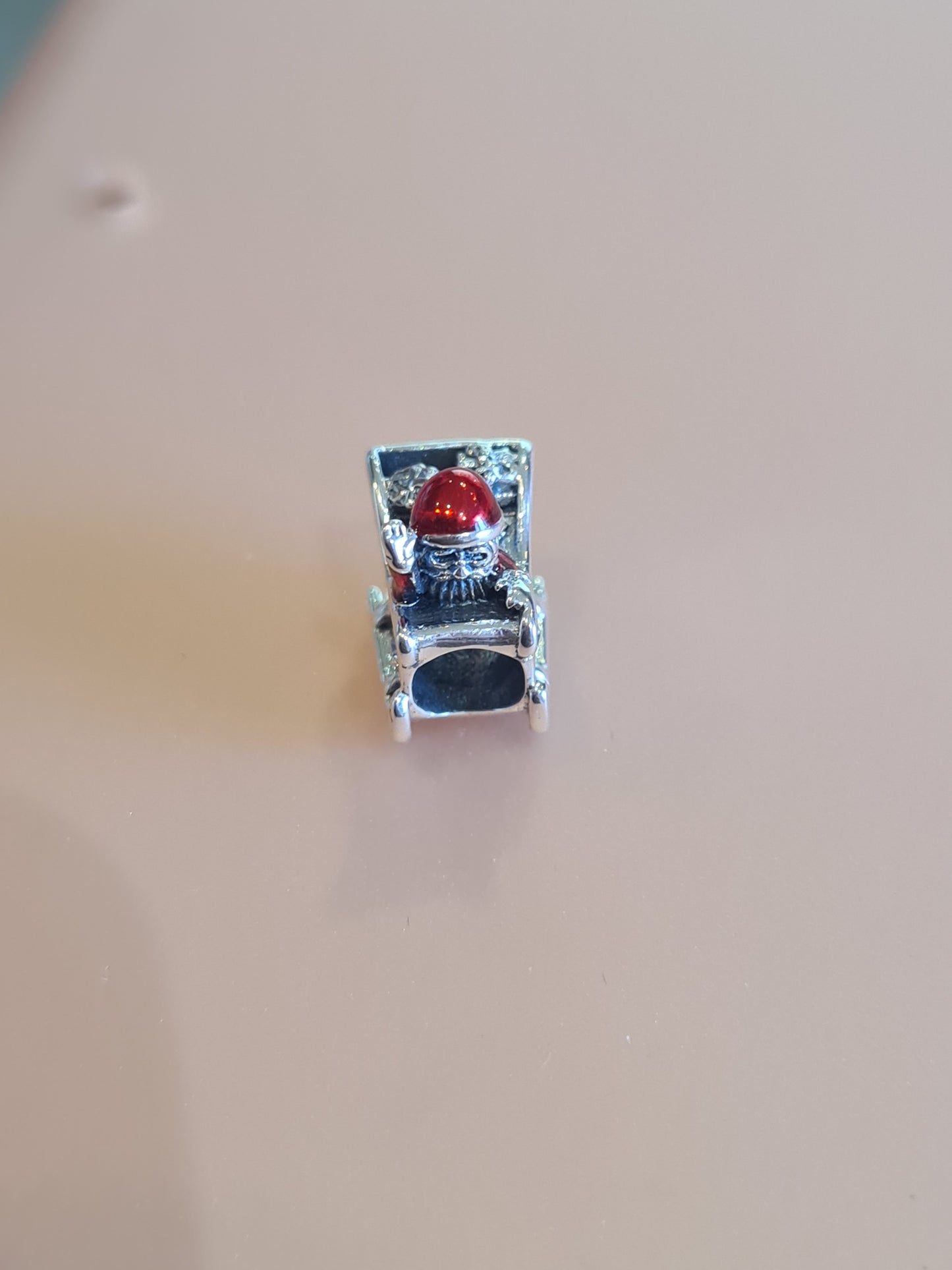 Santa in his Sleigh Enamel Christmas Charm