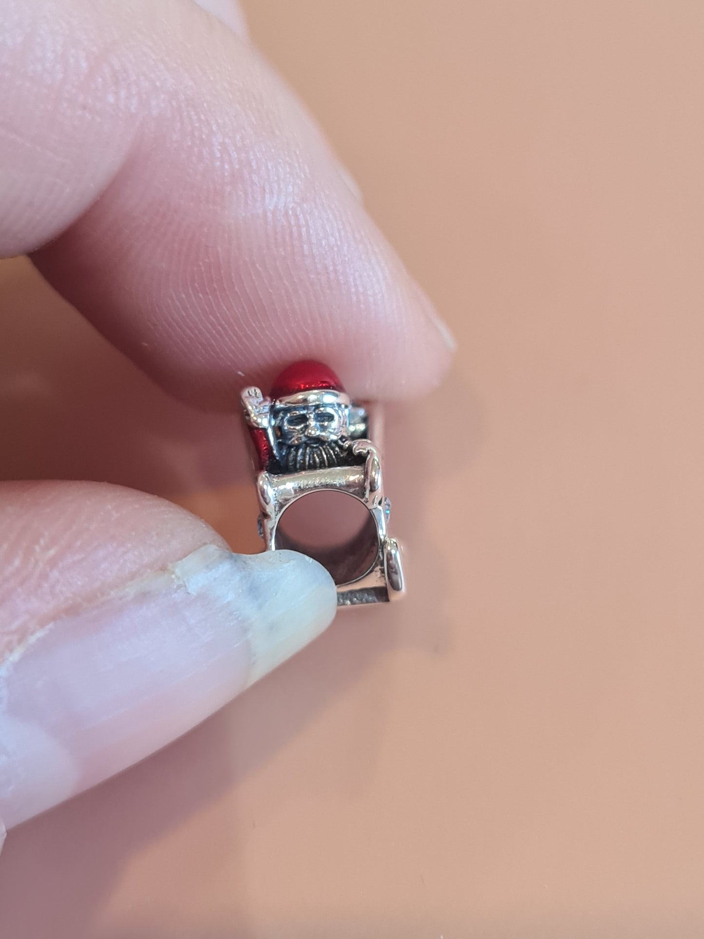 Santa in his Sleigh Enamel Christmas Charm