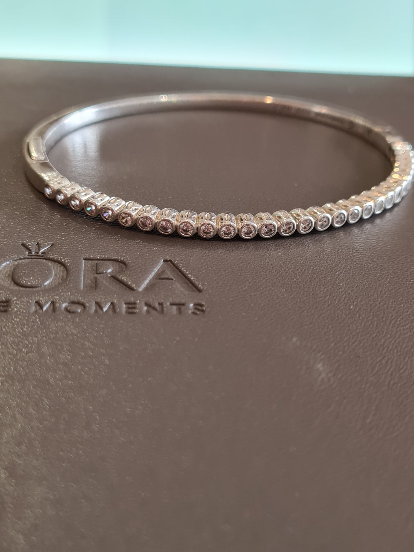 Genuine Pandora Sparkle Clear Stone Bangle Sparkle Size 2