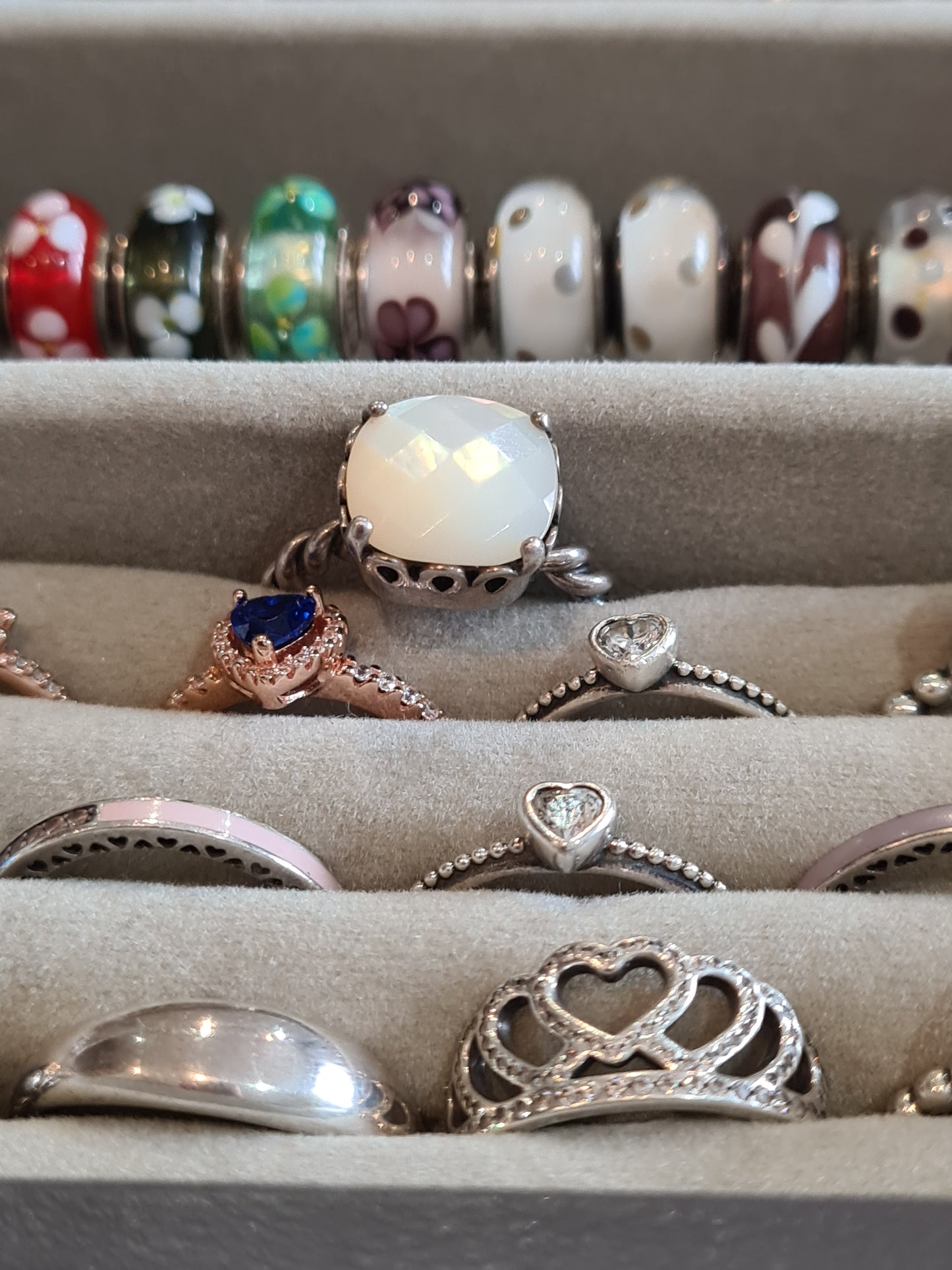 Genuine Pandora Retired and Rare Large Mother of Pearl Ring