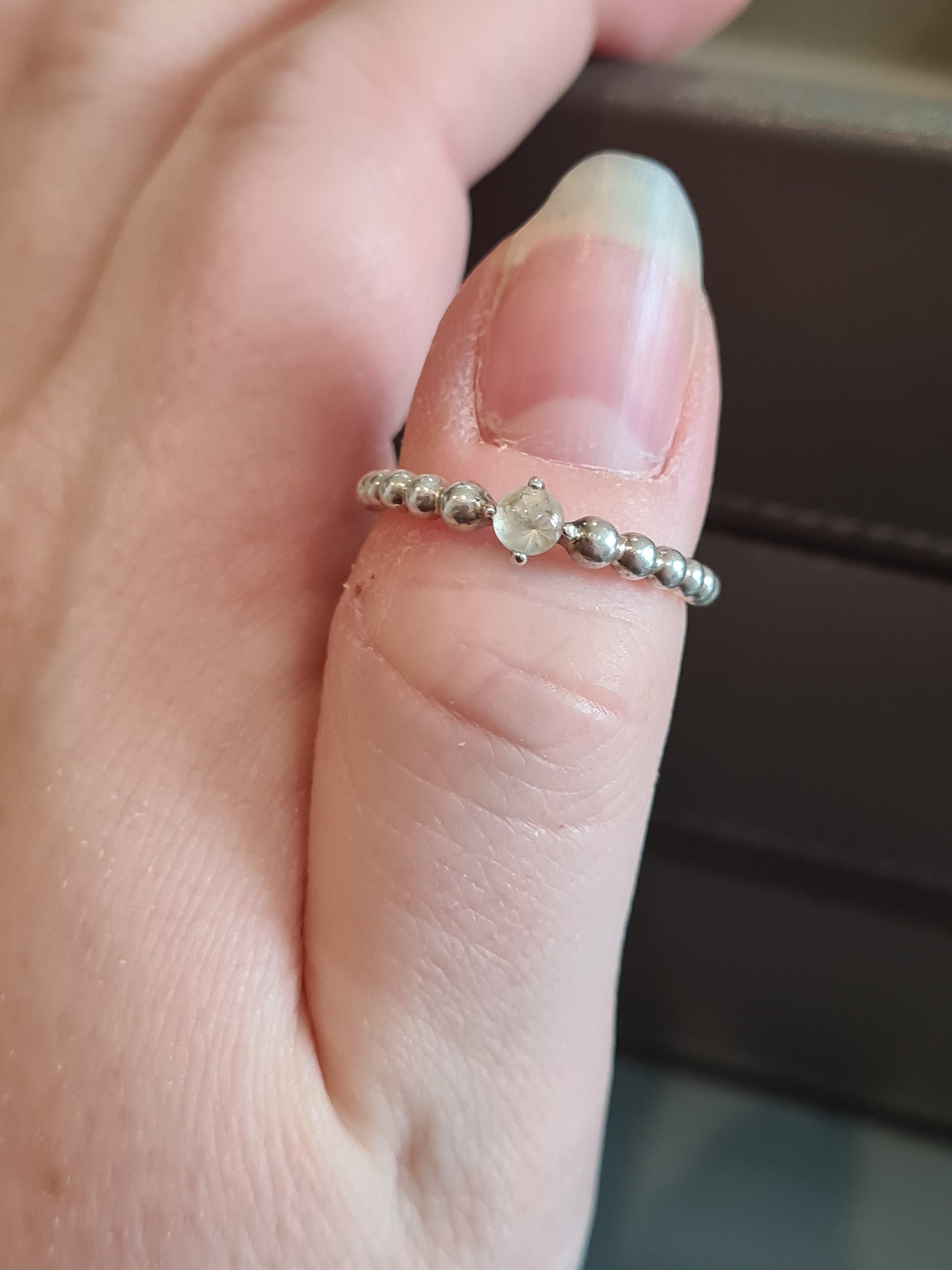 Genuine Pandora New Style White October Birthstone Ring 56