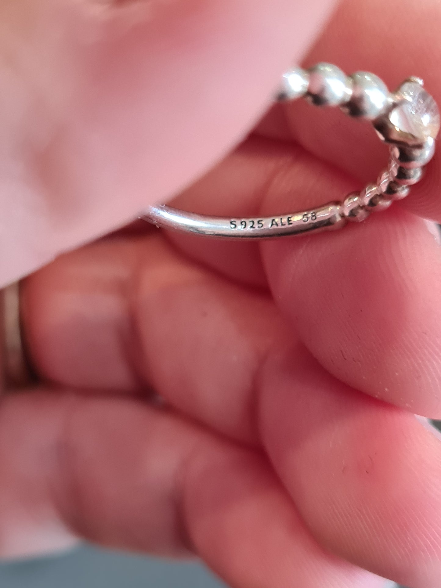 Genuine Pandora New Style White October Birthstone Ring 56