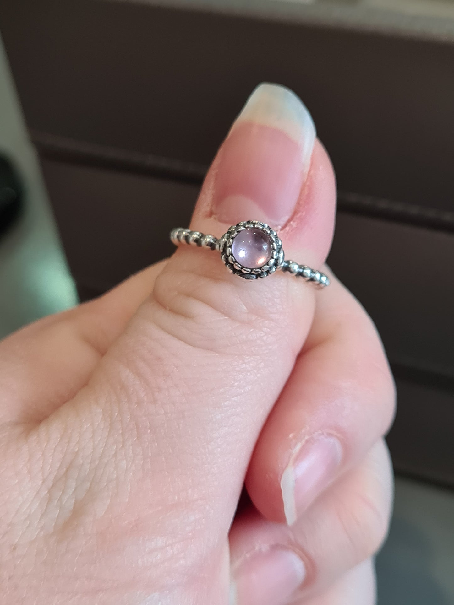 Genuine Pandora Purple Amythst February Birthstone Ring