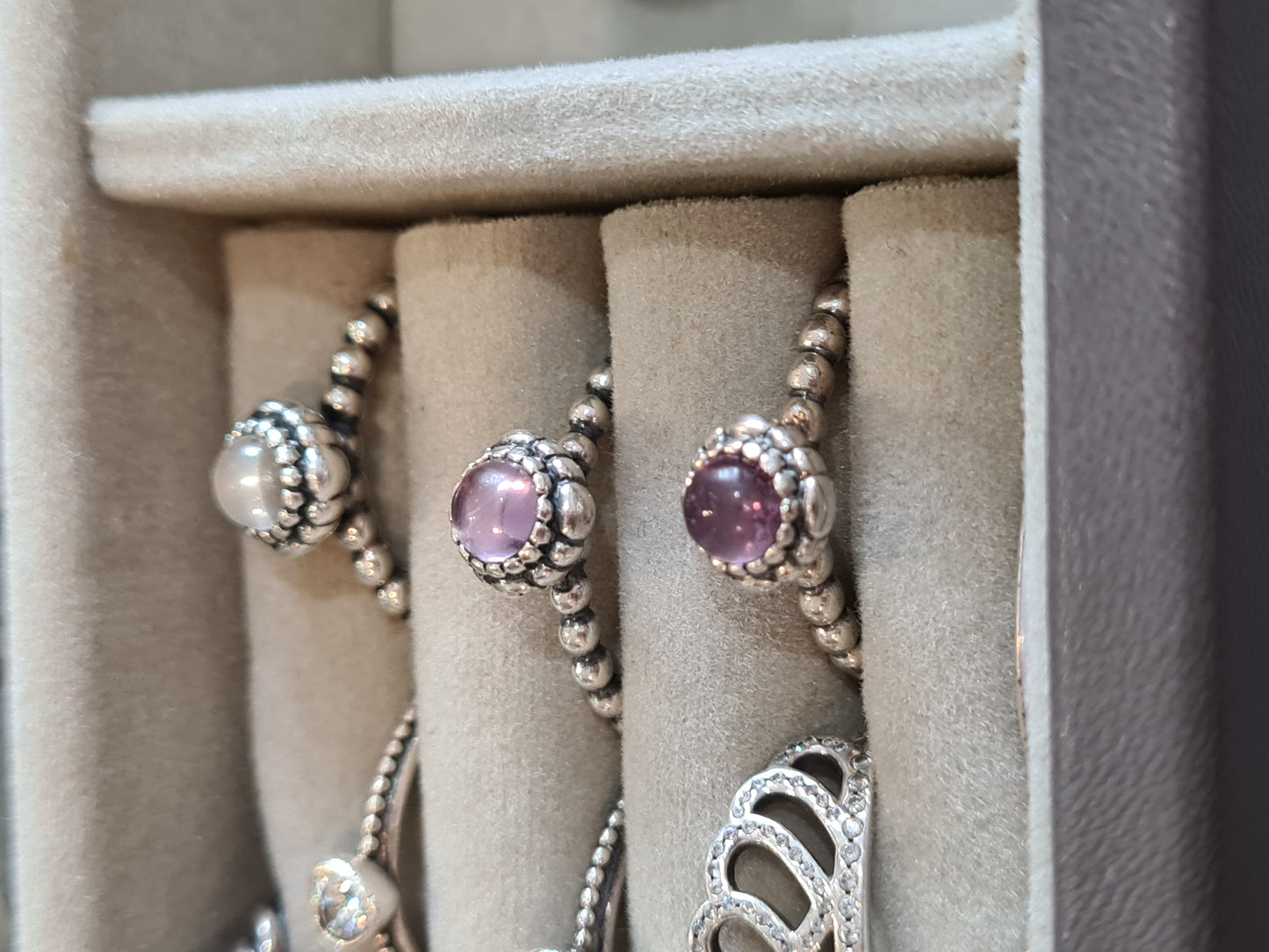 Genuine Pandora Purple Amythst February Birthstone Ring