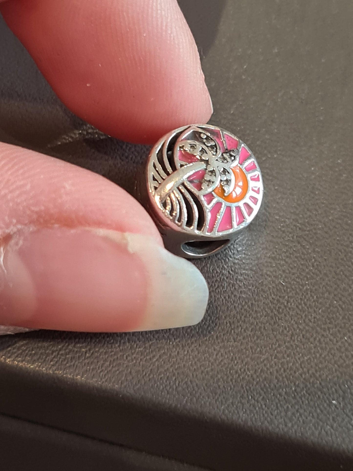 Genuine Pandora Holiday Enamel Palm Tree and Sunset Charm