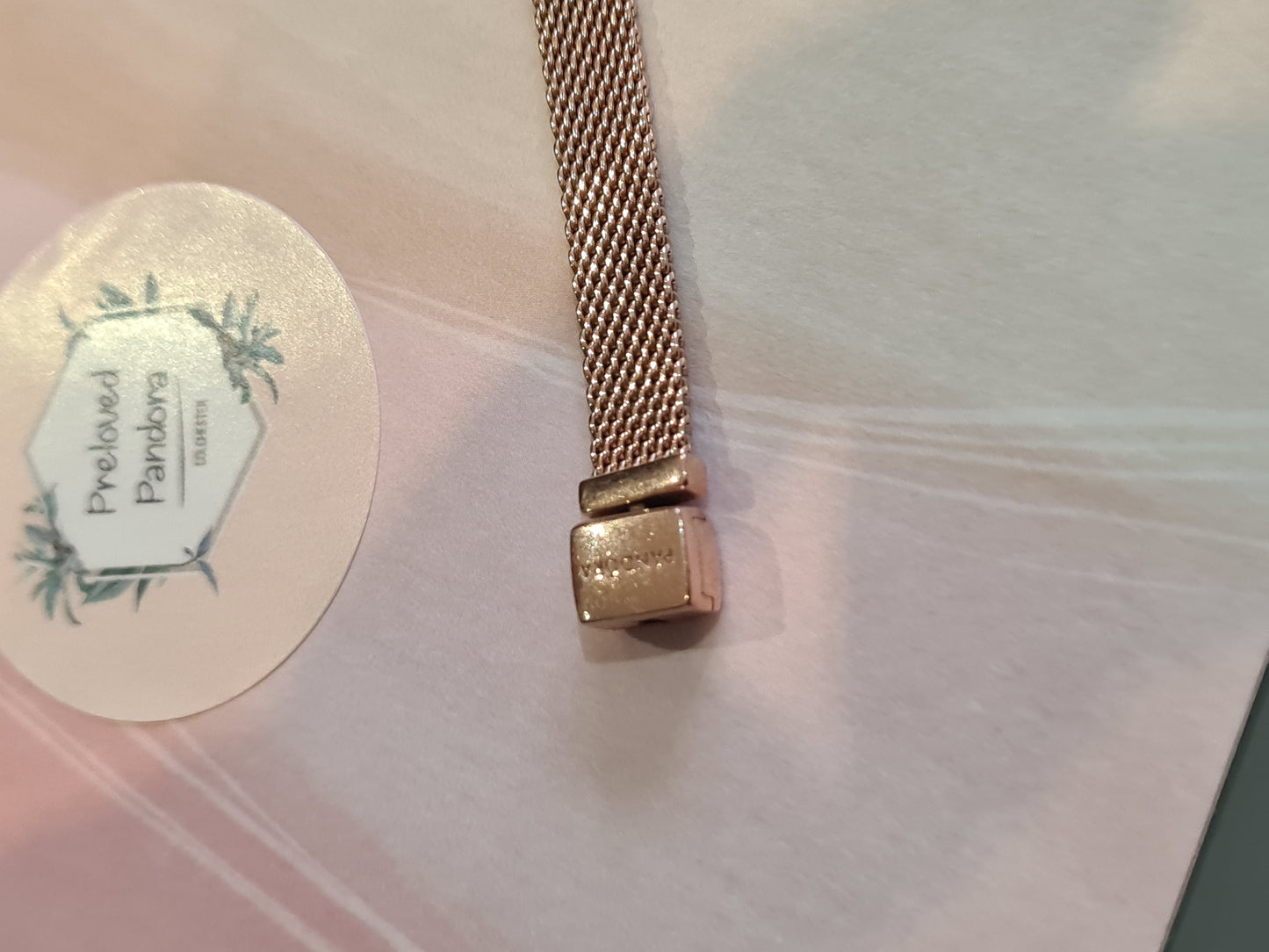 Genuine Pandora Flat Mesh Rose Gold Reflexions Bracelet 18cm