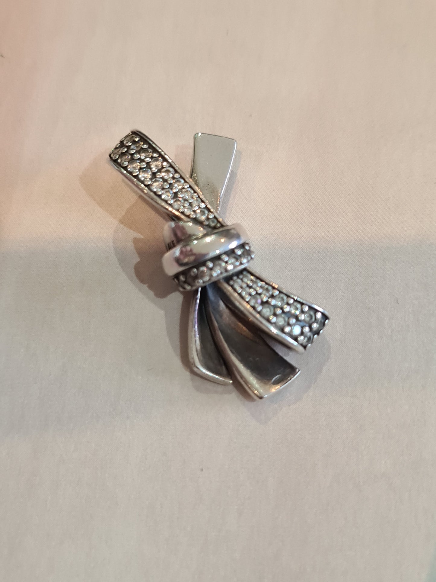 Genuine Pandora Pave Oversized Bow Charm Large