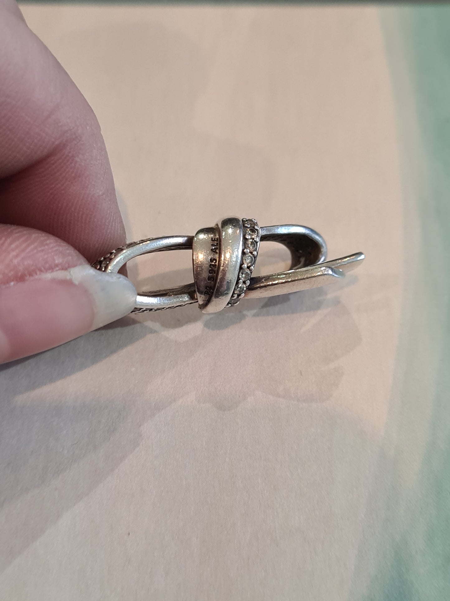 Genuine Pandora Pave Oversized Bow Charm Large