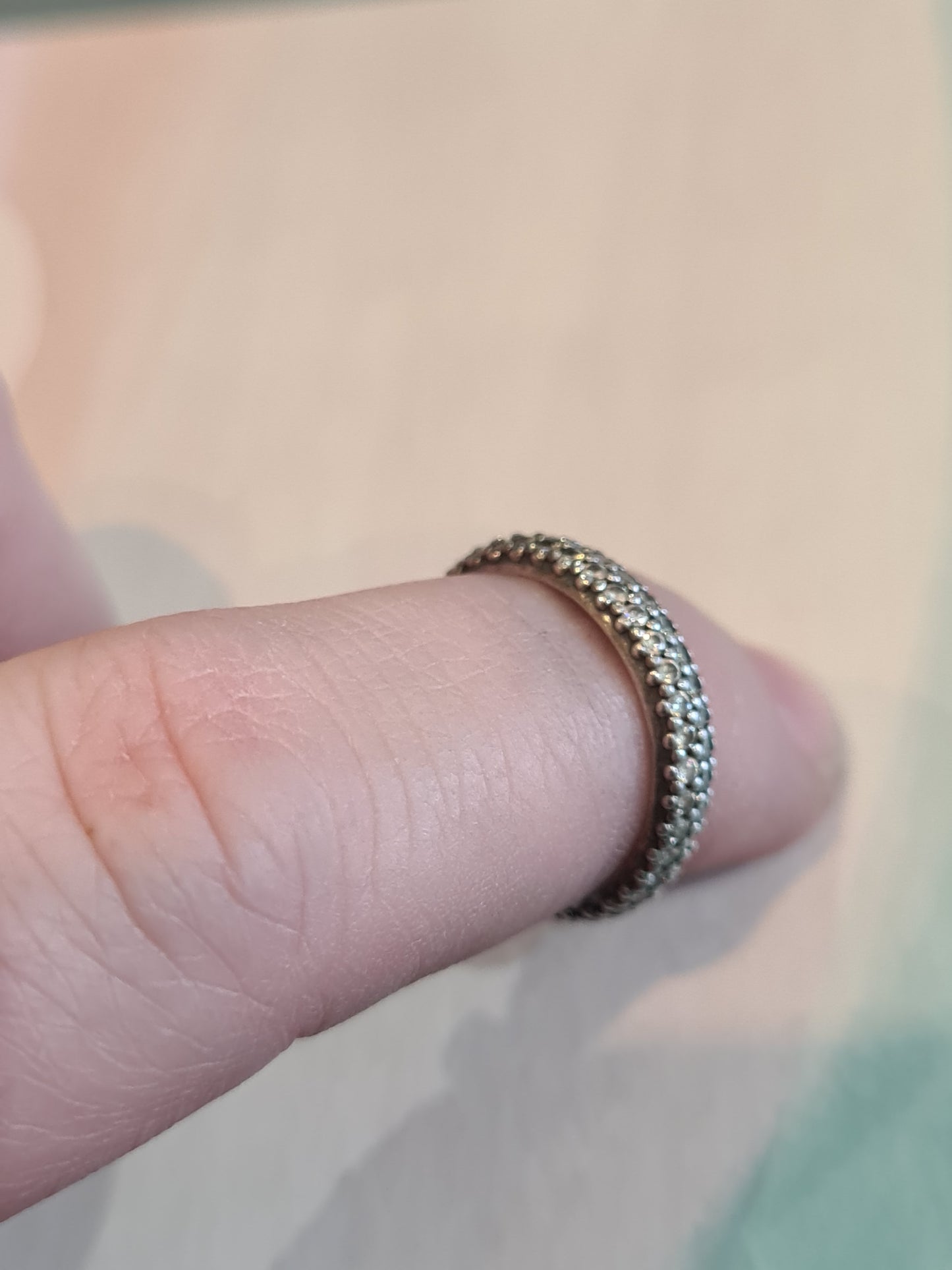 Genuine Pandora Pave Sparkle Clear Stoned Ring in Size 58