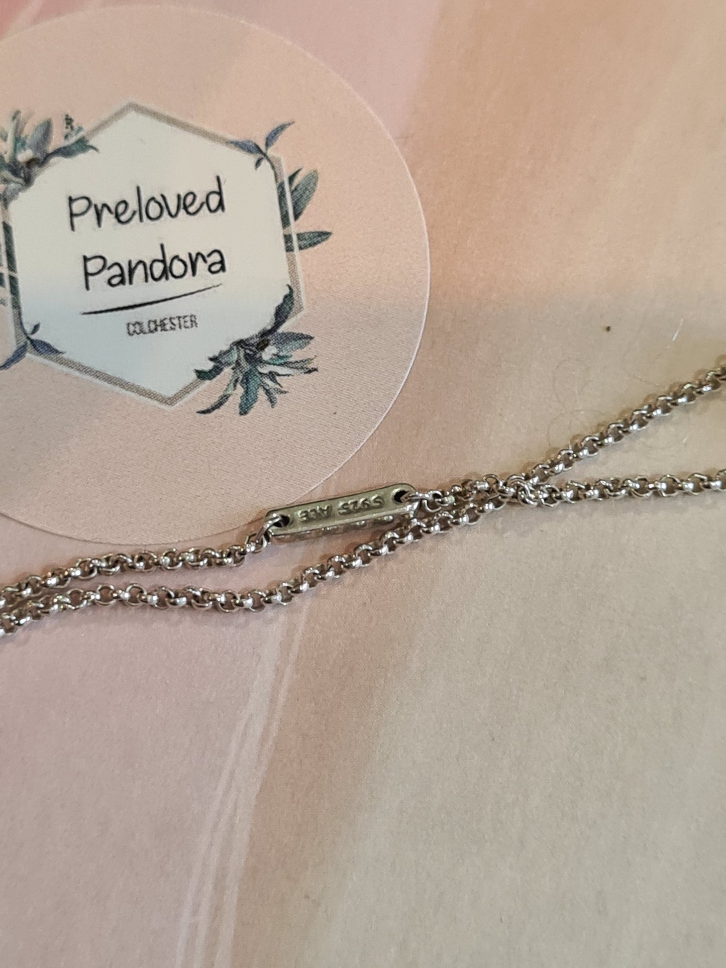 Genuine Pandora Heart Necklace with Small Clear Stone