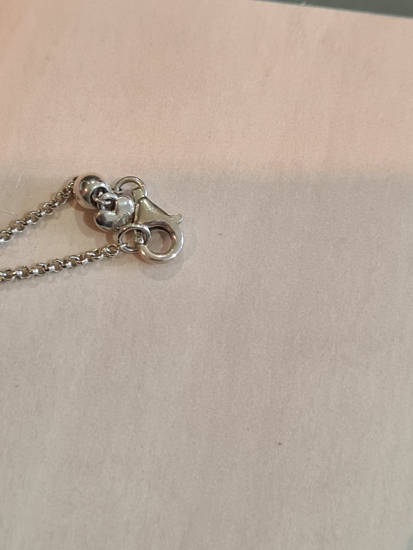 Genuine Pandora Heart Necklace with Small Clear Stone