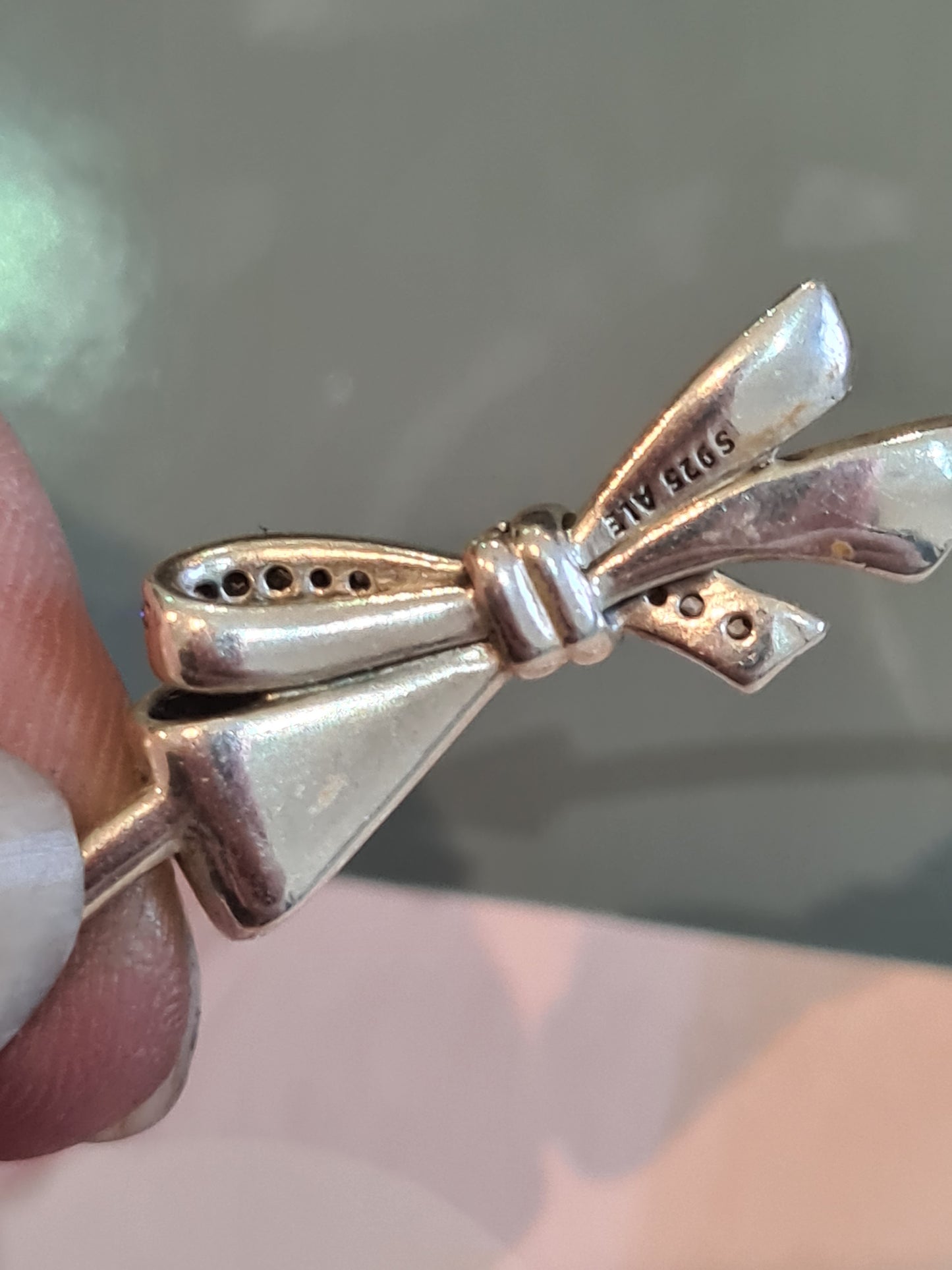 Genuine Pandora Bow Necklace Pave Beautiful Necklace