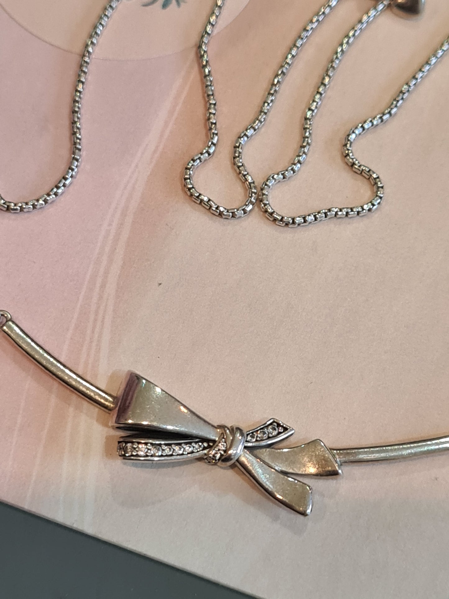 Genuine Pandora Bow Necklace Pave Beautiful Necklace