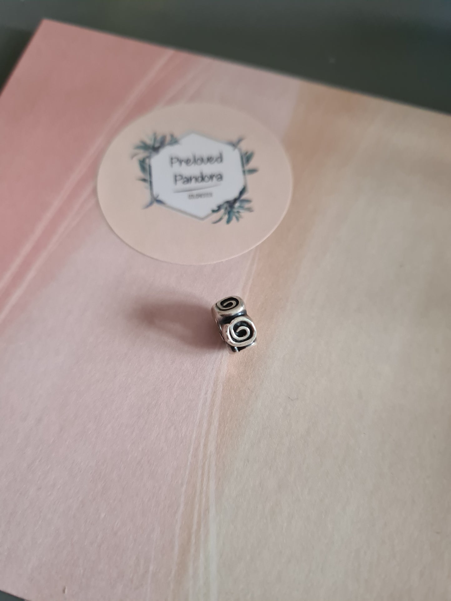 Genuine Pandora Swirl Rose Spacer Charm Pair