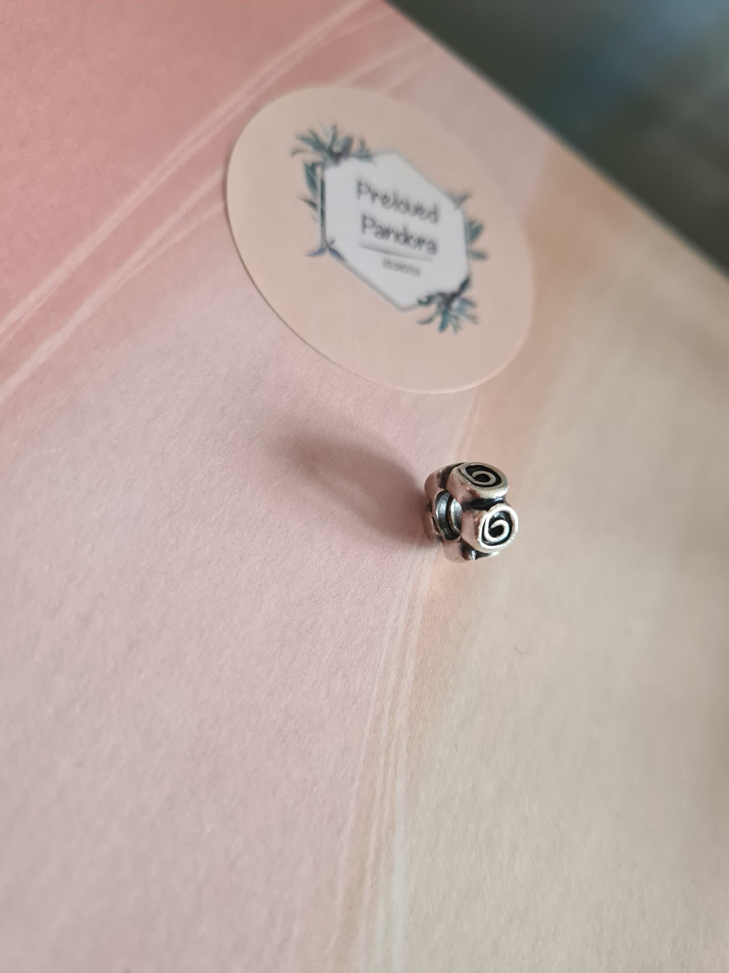 Genuine Pandora Swirl Rose Spacer Charm Pair