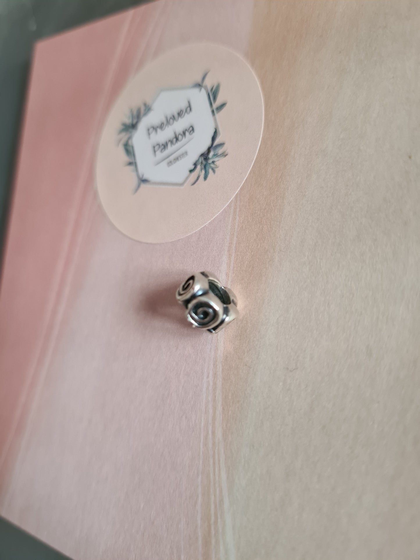 Genuine Pandora Swirl Rose Spacer Charm Pair