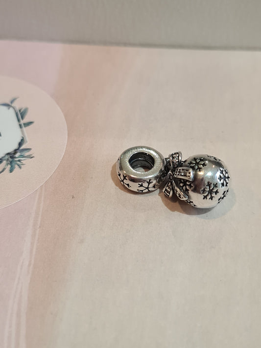 Genuine Pandora Christmas Pave Snowflake Bauble Dangle Charm