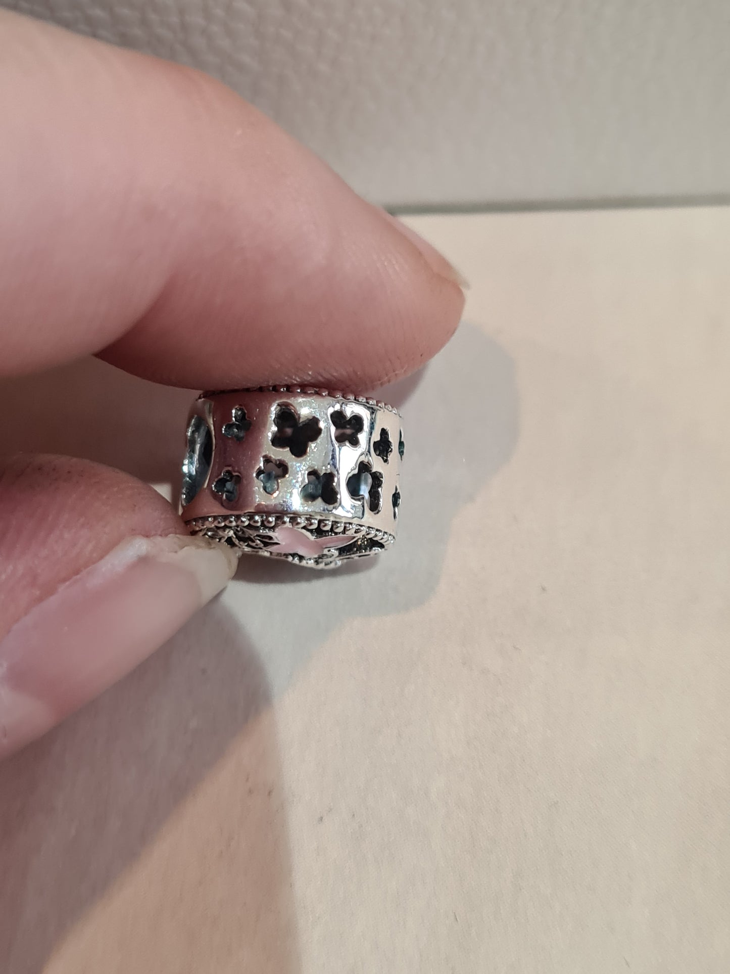 Genuine Pandora Enamel Pave Butterfly Flower Openwork Charm