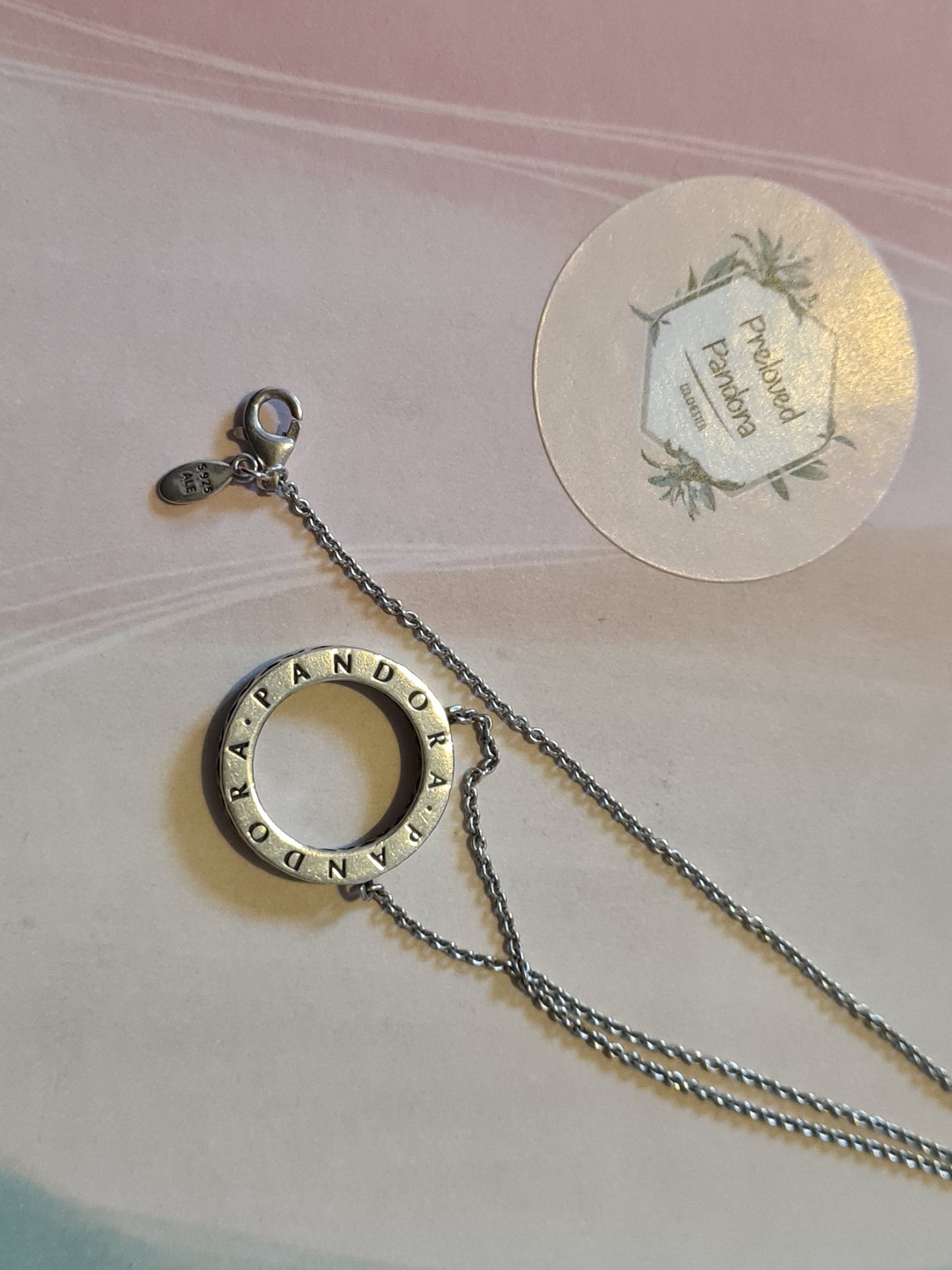 Genuine Pandora Pave Large Circle Necklace